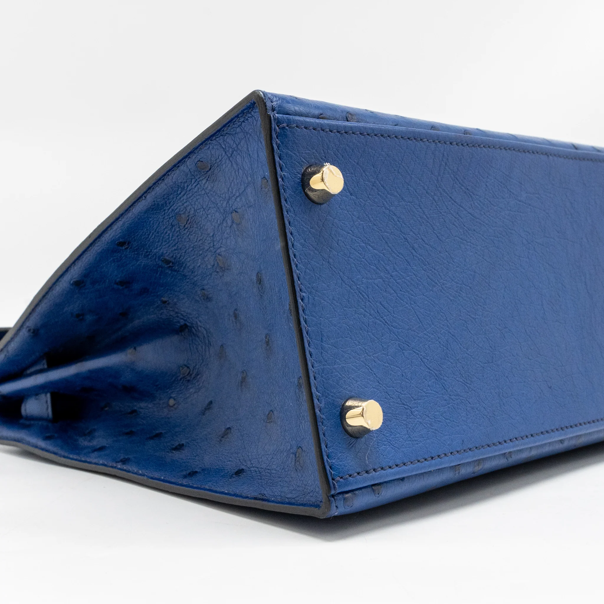 Hermes kelly 28 ostrich blue saphir GHW stamp C - Image 7