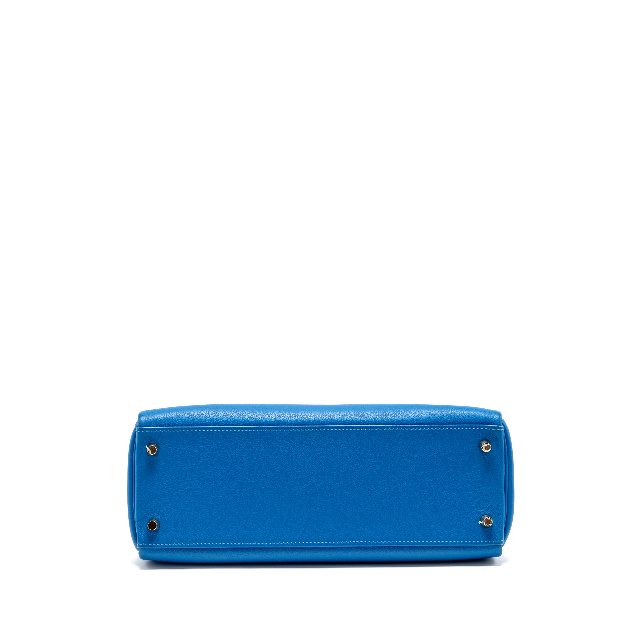 Hermes Kelly 32 Evercolor Blue Hydra GHW Stamp X - Image 5