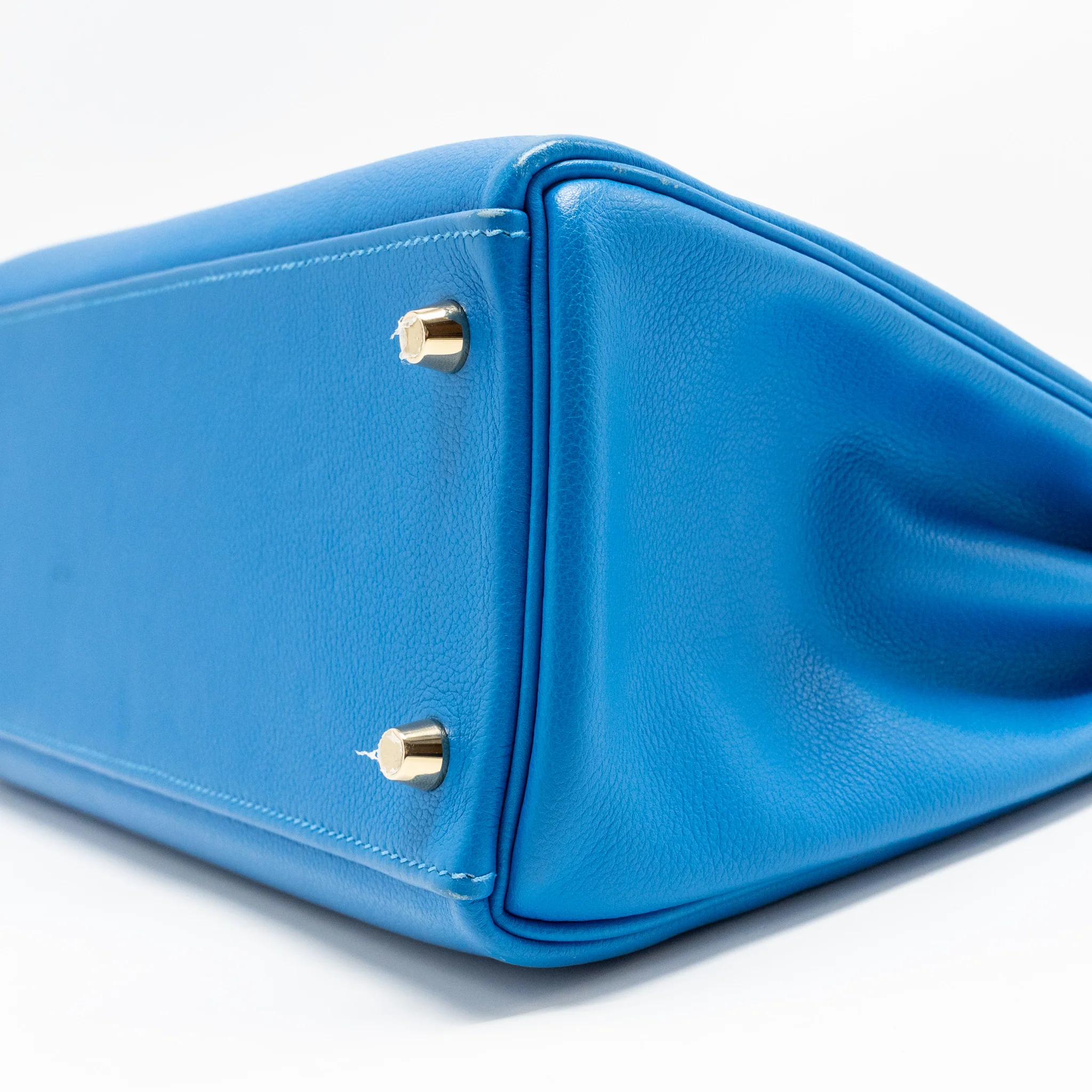 Hermes Kelly 32 Evercolor Blue Hydra GHW Stamp X - Image 7