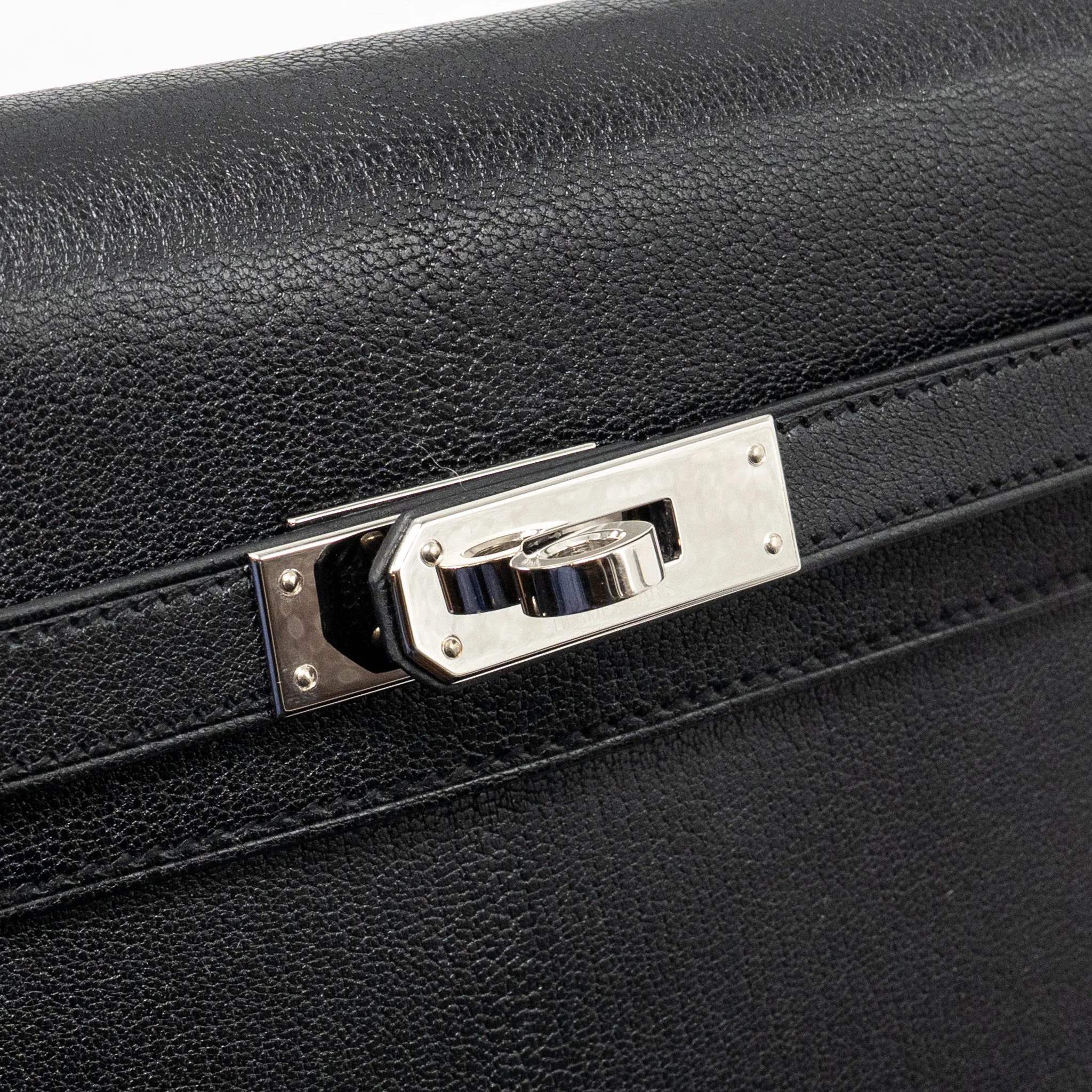 Hermes Kelly Elan Chèvre Chamkila Black SHW Stamp B - Image 13