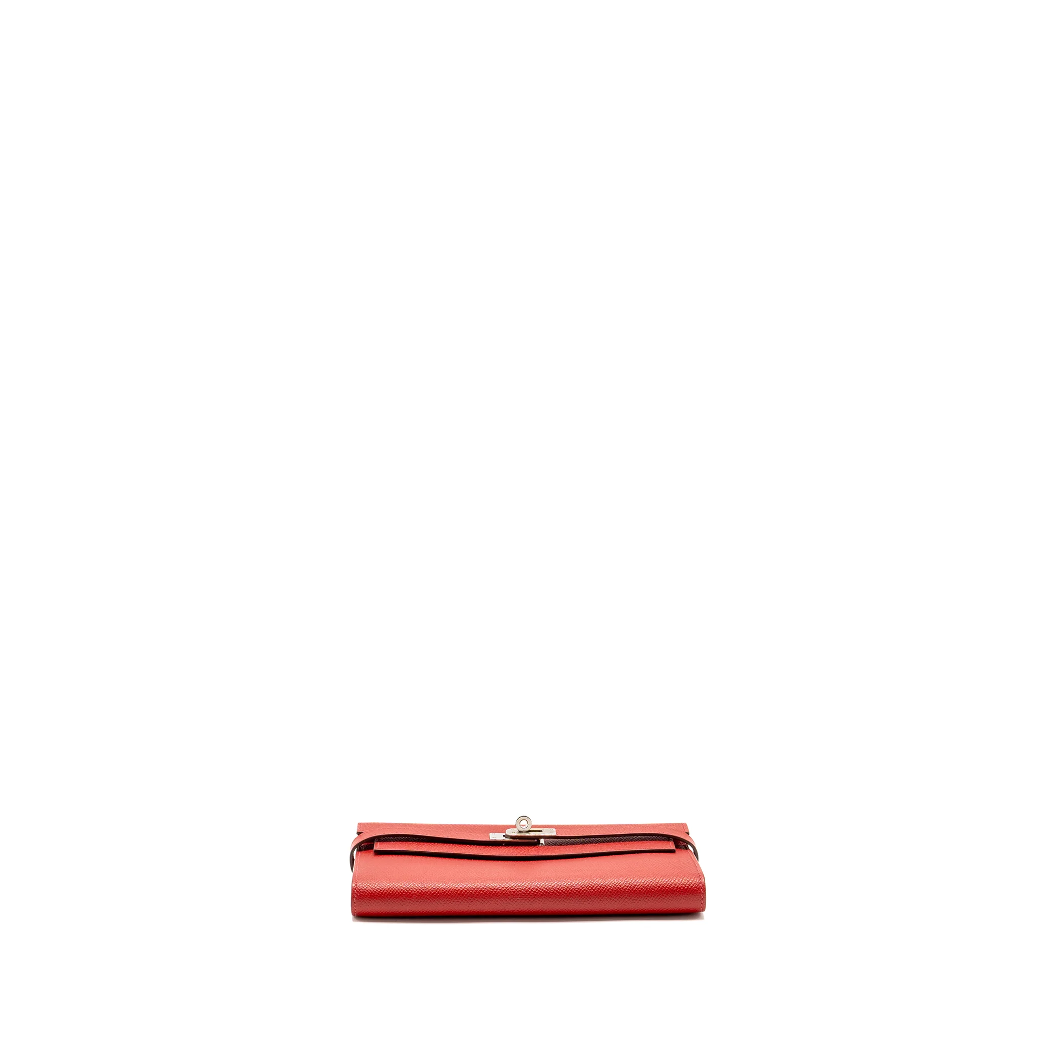 Hermes Kelly Long Wallet Epsom Red SHW - Image 5