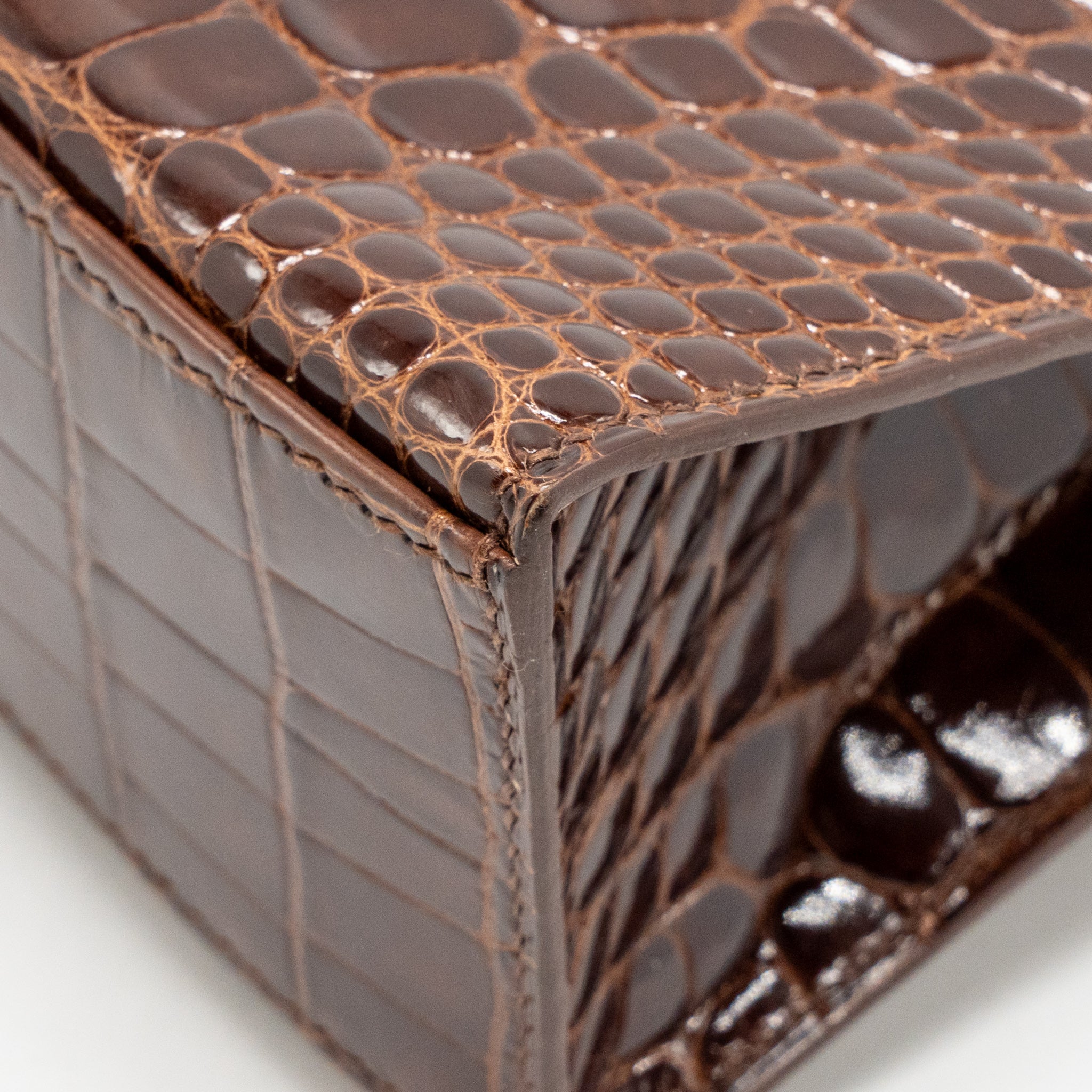 Hermes kelly pochette shiny alligator mississippiensis 33 Miel shw Square M - Image 12