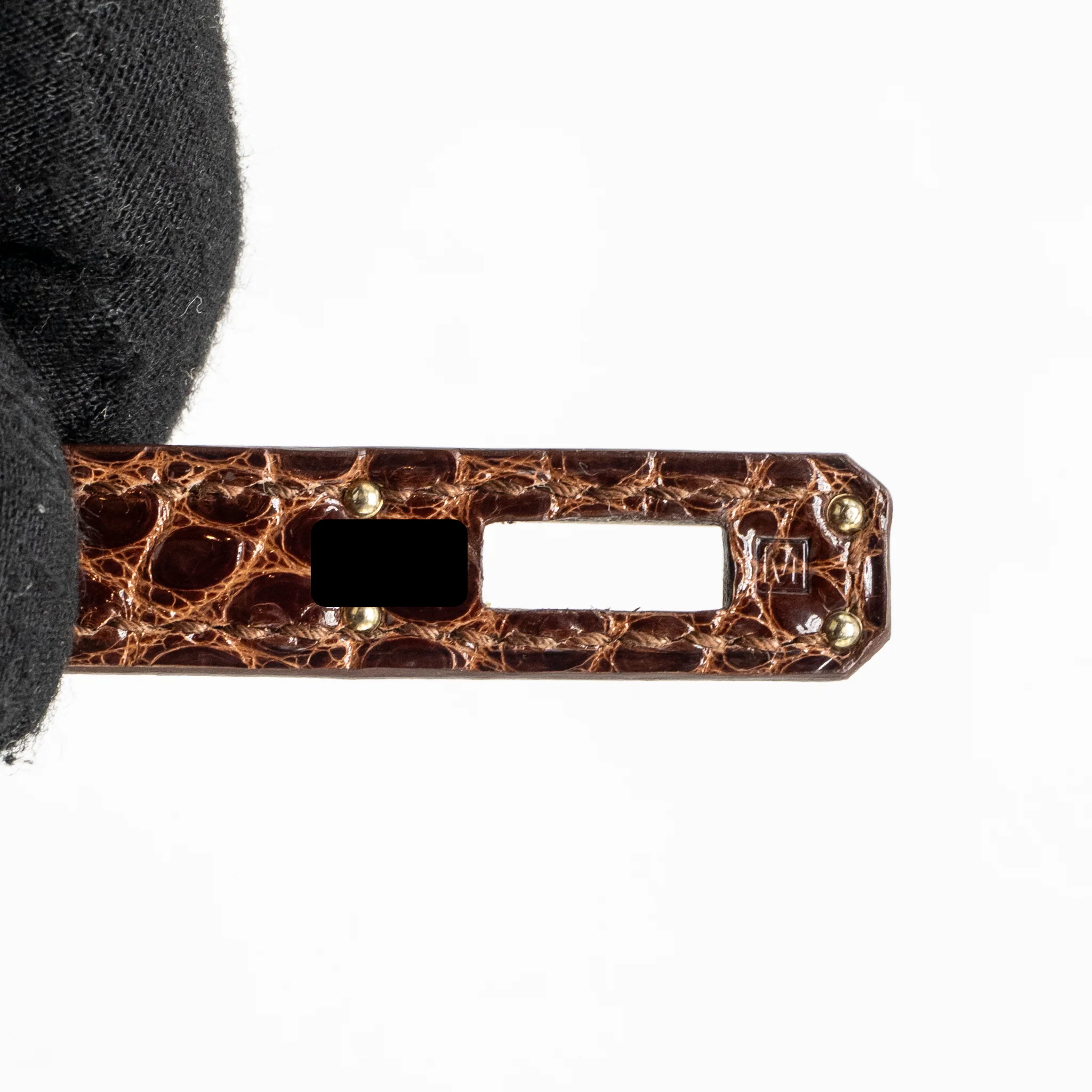 Hermes kelly pochette shiny alligator mississippiensis 33 Miel shw Square M - Image 17