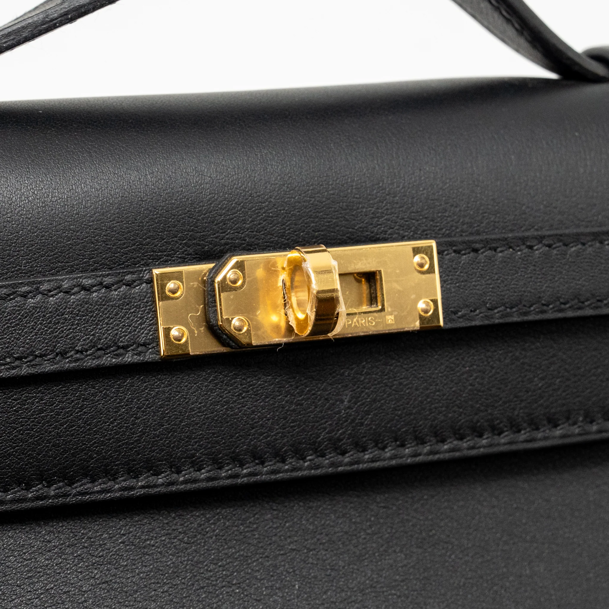 Hermes kelly pochette swift black GHW stamp B - Image 14