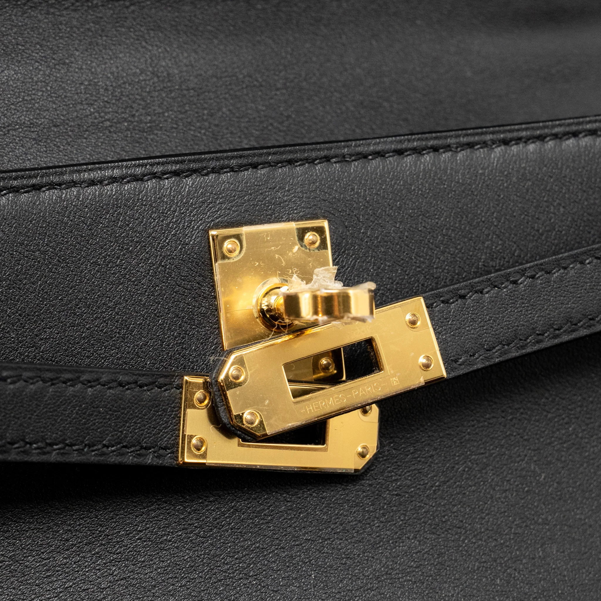 Hermes kelly pochette swift black GHW stamp B - Image 15