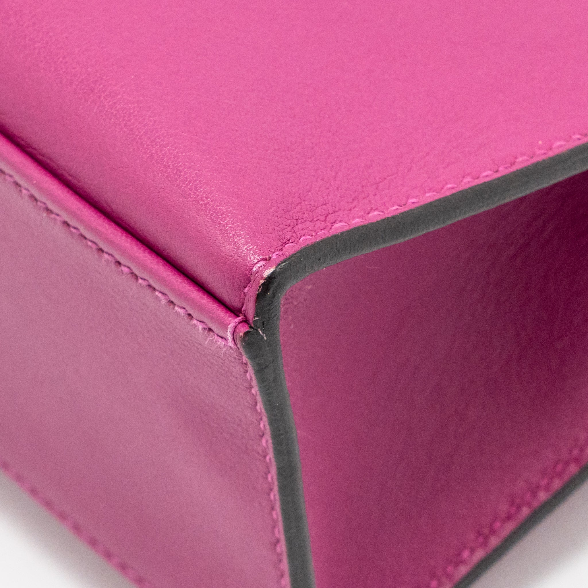 Hermes kelly Pochette swift rose Pourpre SHW stamp C - Image 12