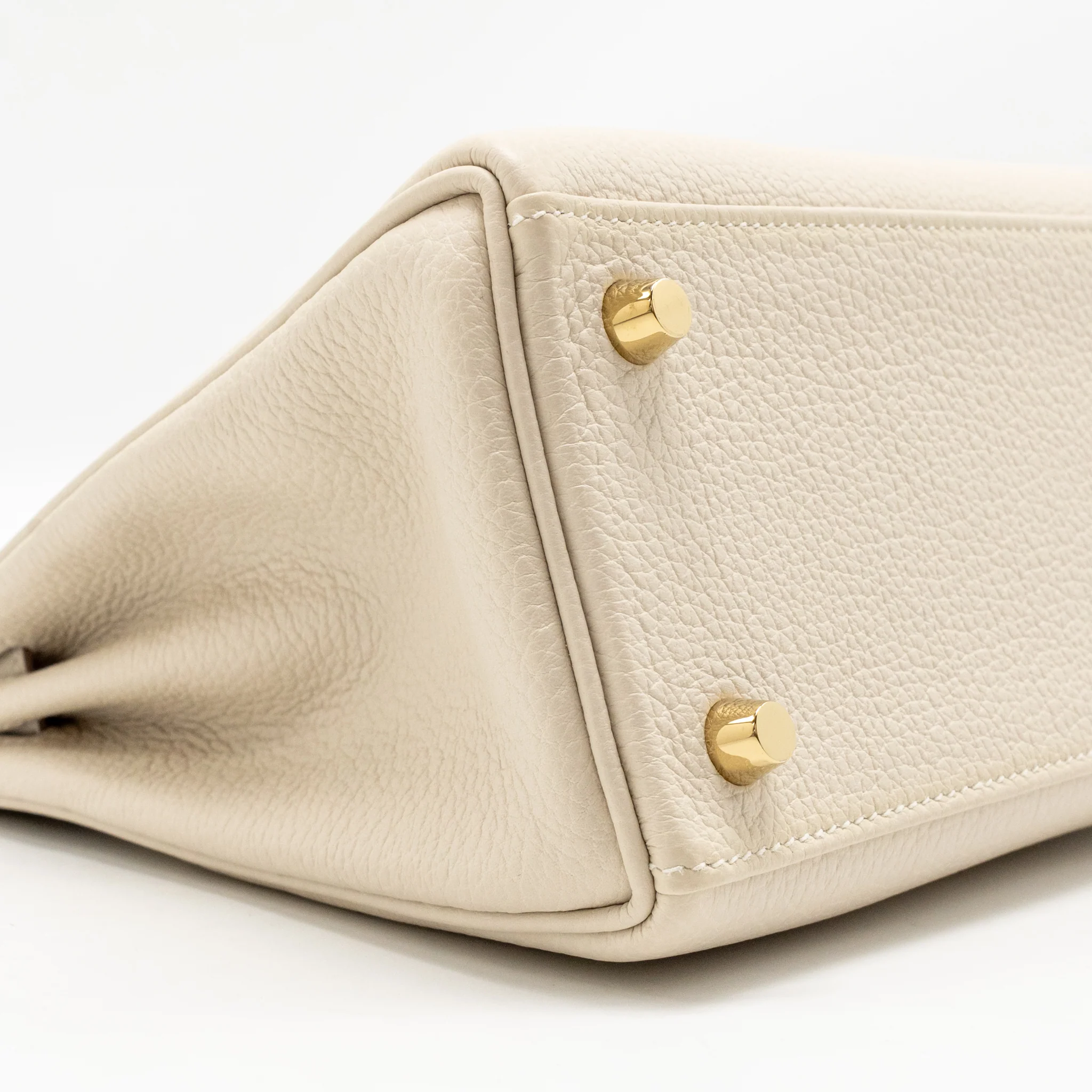 Hermes Kelly 25 Togo Craie GHW Stamp Z - Image 7