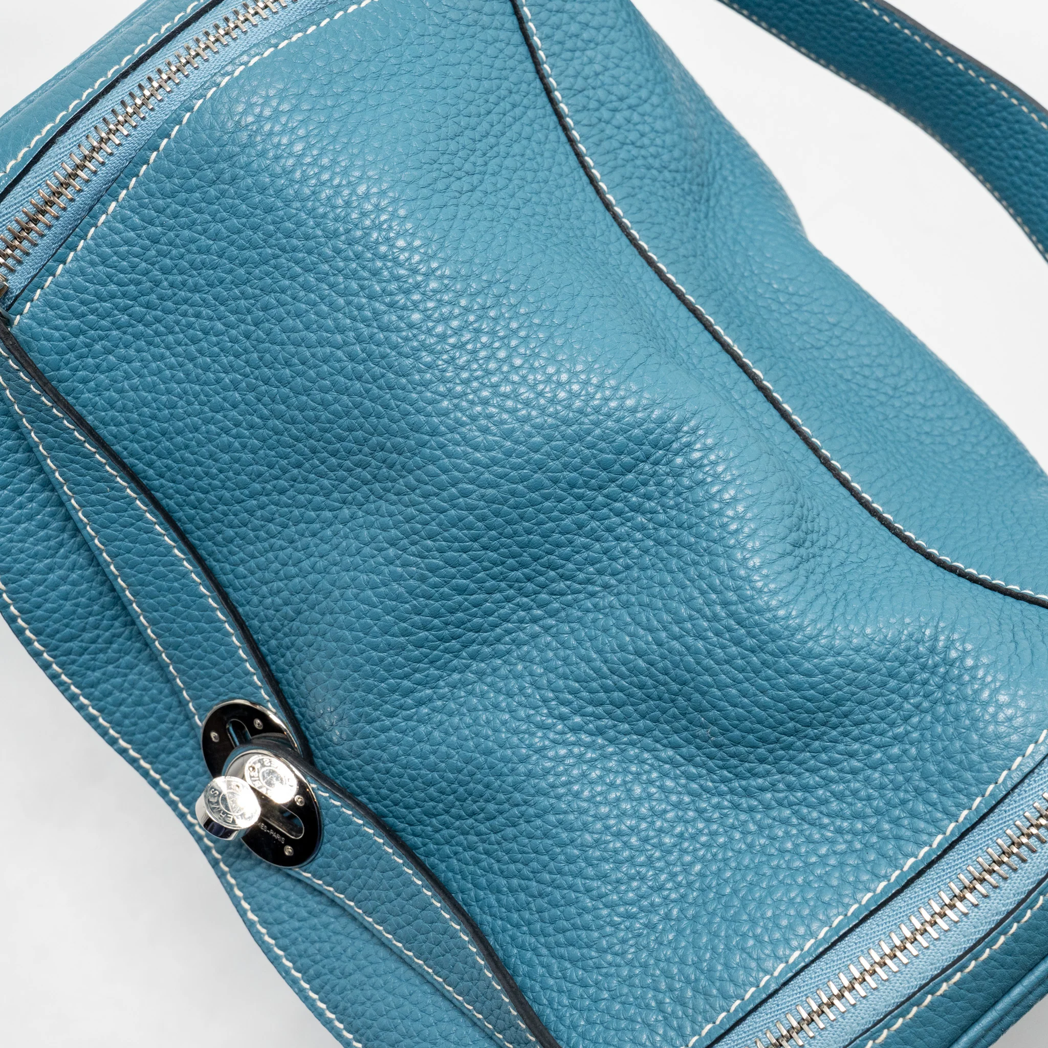 Hermes Lindy 30 Clemence Blue Jeans SHW Stamp Square O - Image 13