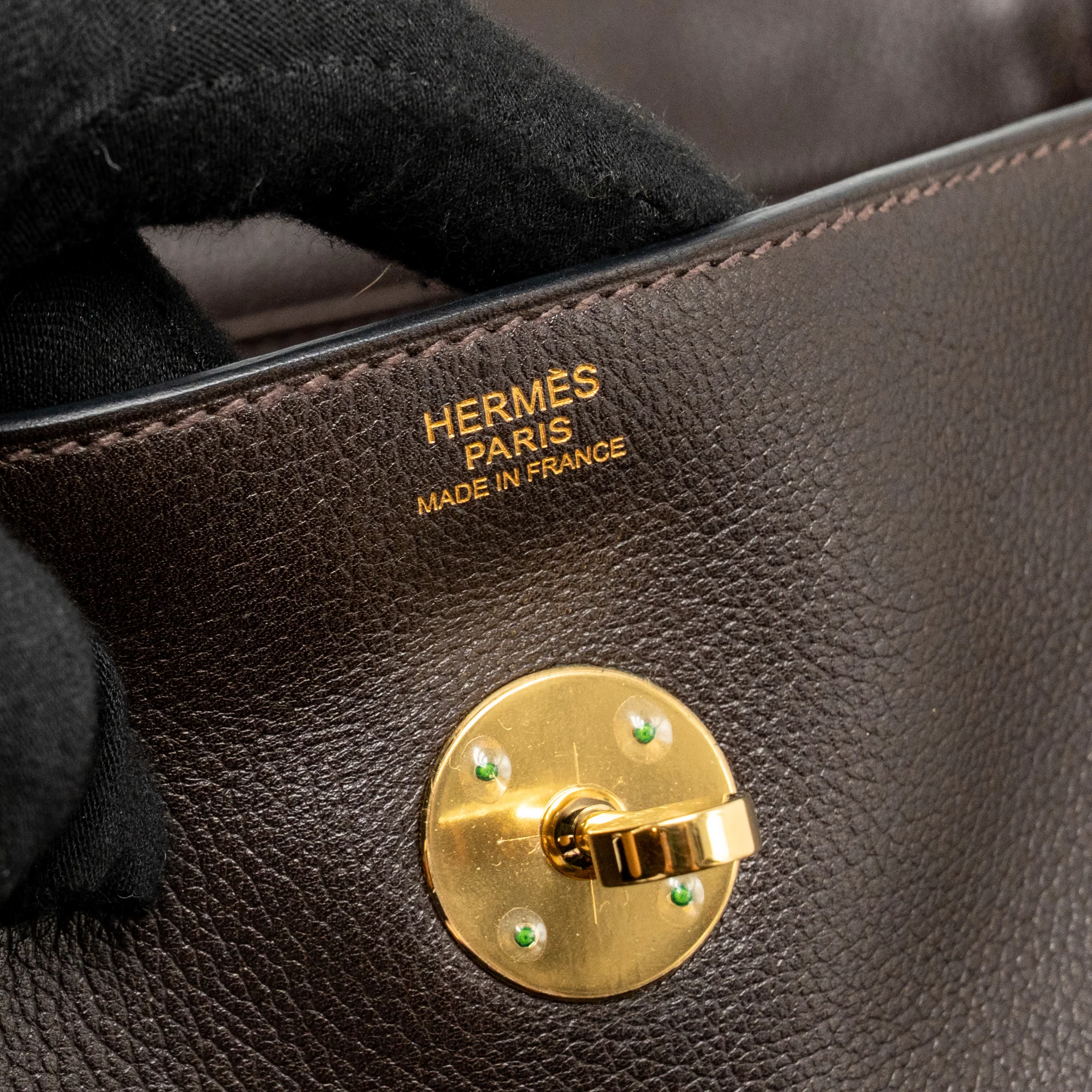 Hermes Lindy 30 Evergrain Ebene GHW Stamp Square K - Image 17