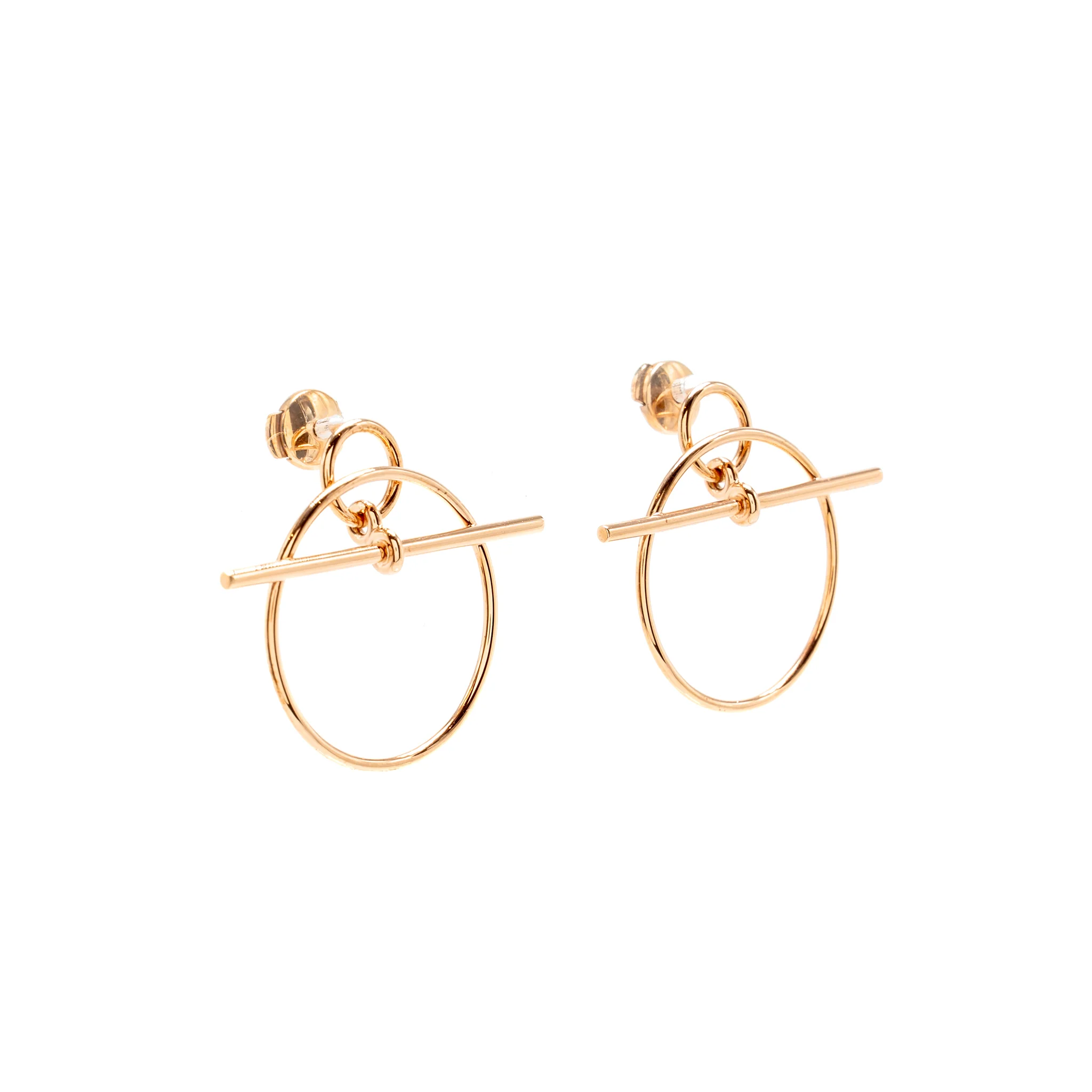 Hermes Loop Earring, Small Model, Rose Gold - Image 3