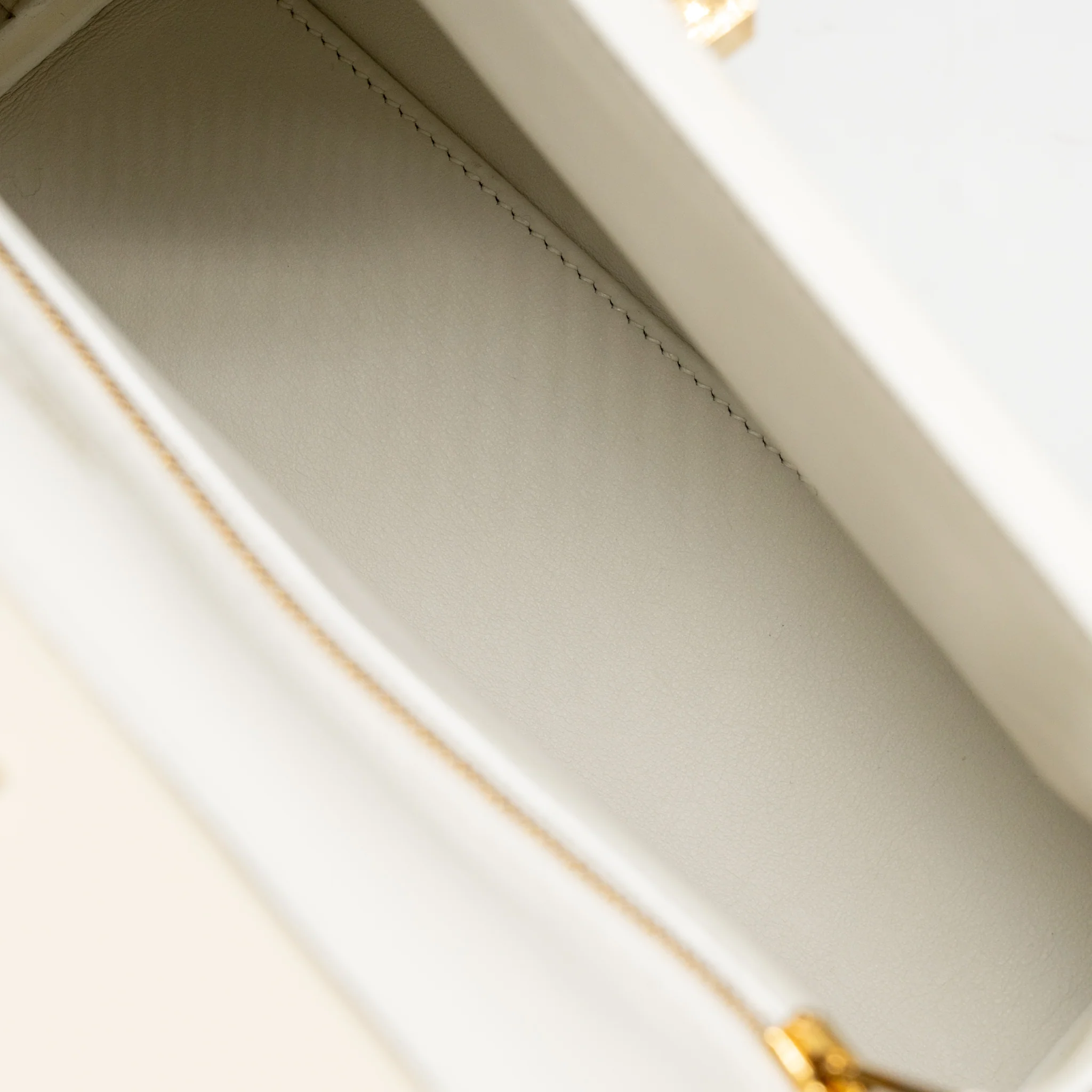 Hermes Mini 2424 24/24-21 Bag Evercolor/Swift Blanc / Nata GHW Stamp U - Image 16