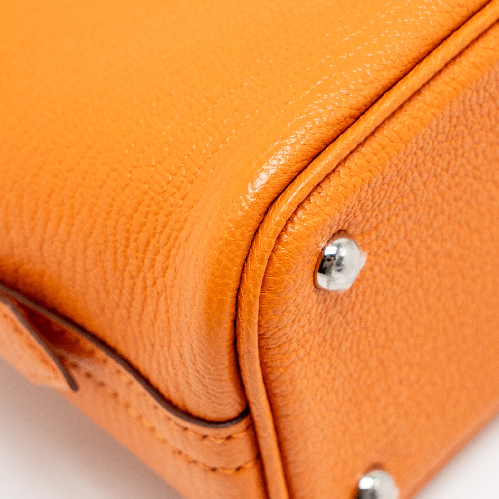 Hermes Mini Bolide Chèvre Mysore Orange SHW Stamp W - Image 9