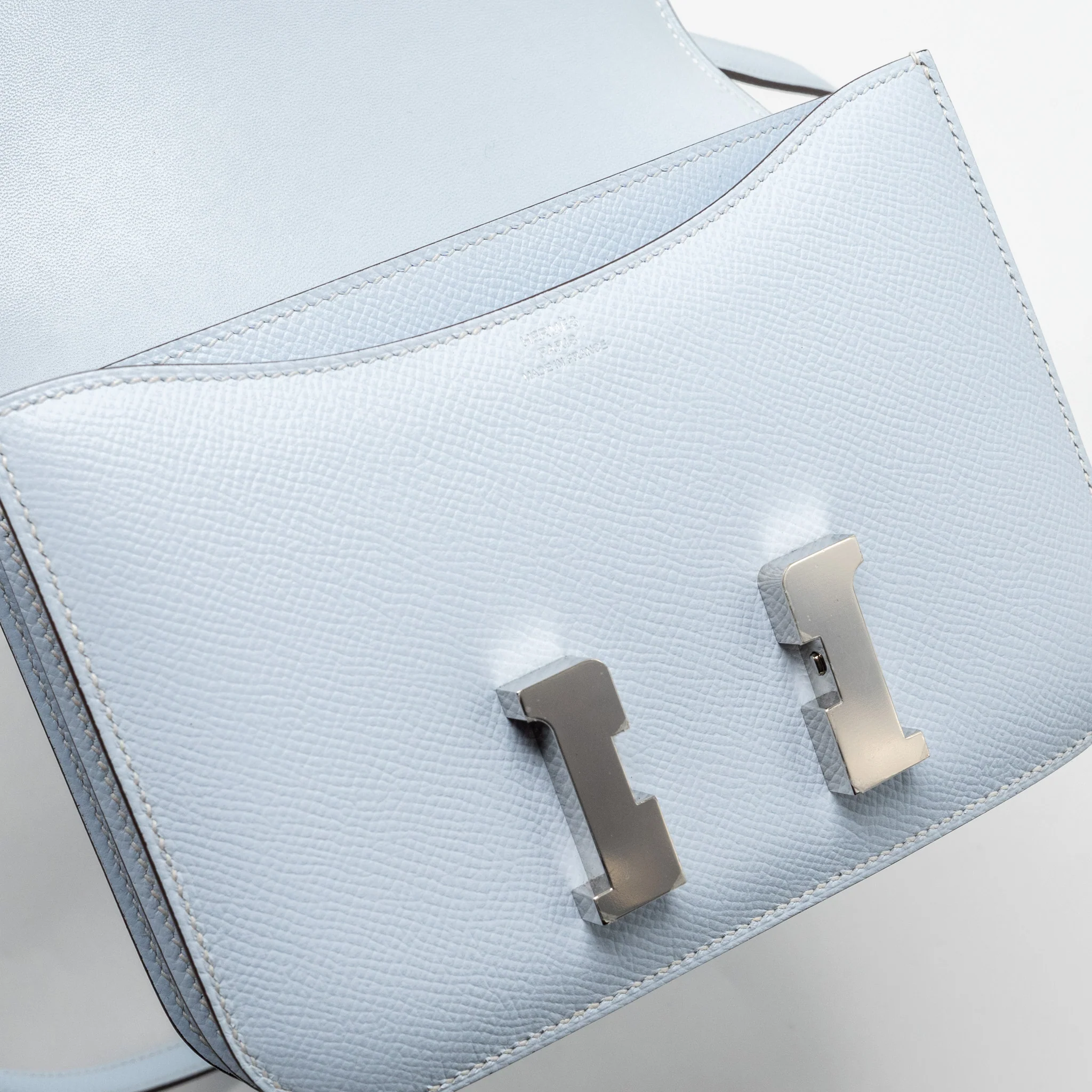 HERMES Mini Constance Epsom Blue Brume SHW Stamp Y - Image 16