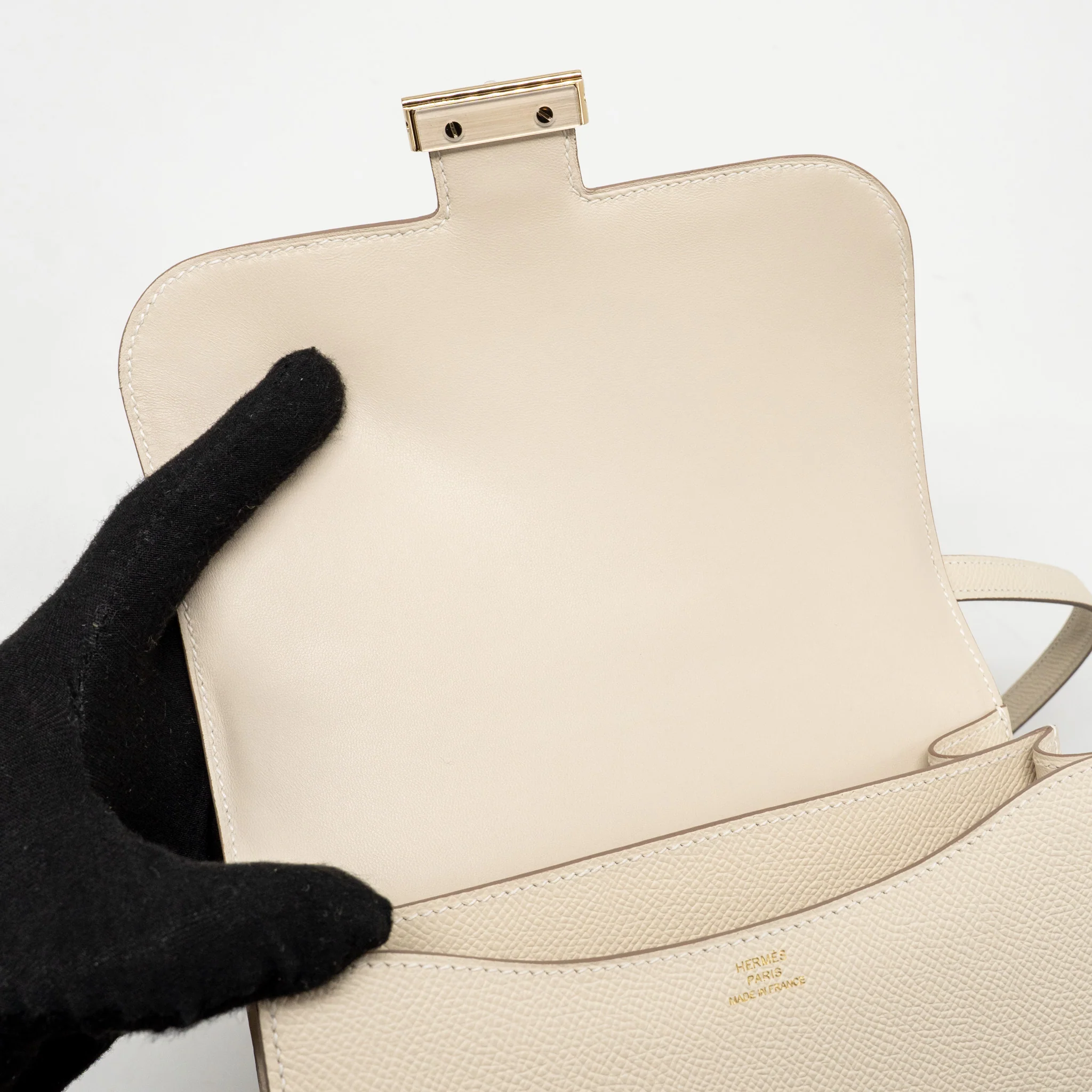Hermes Mini Constance Epsom craie LGHW Stamp W - Image 13