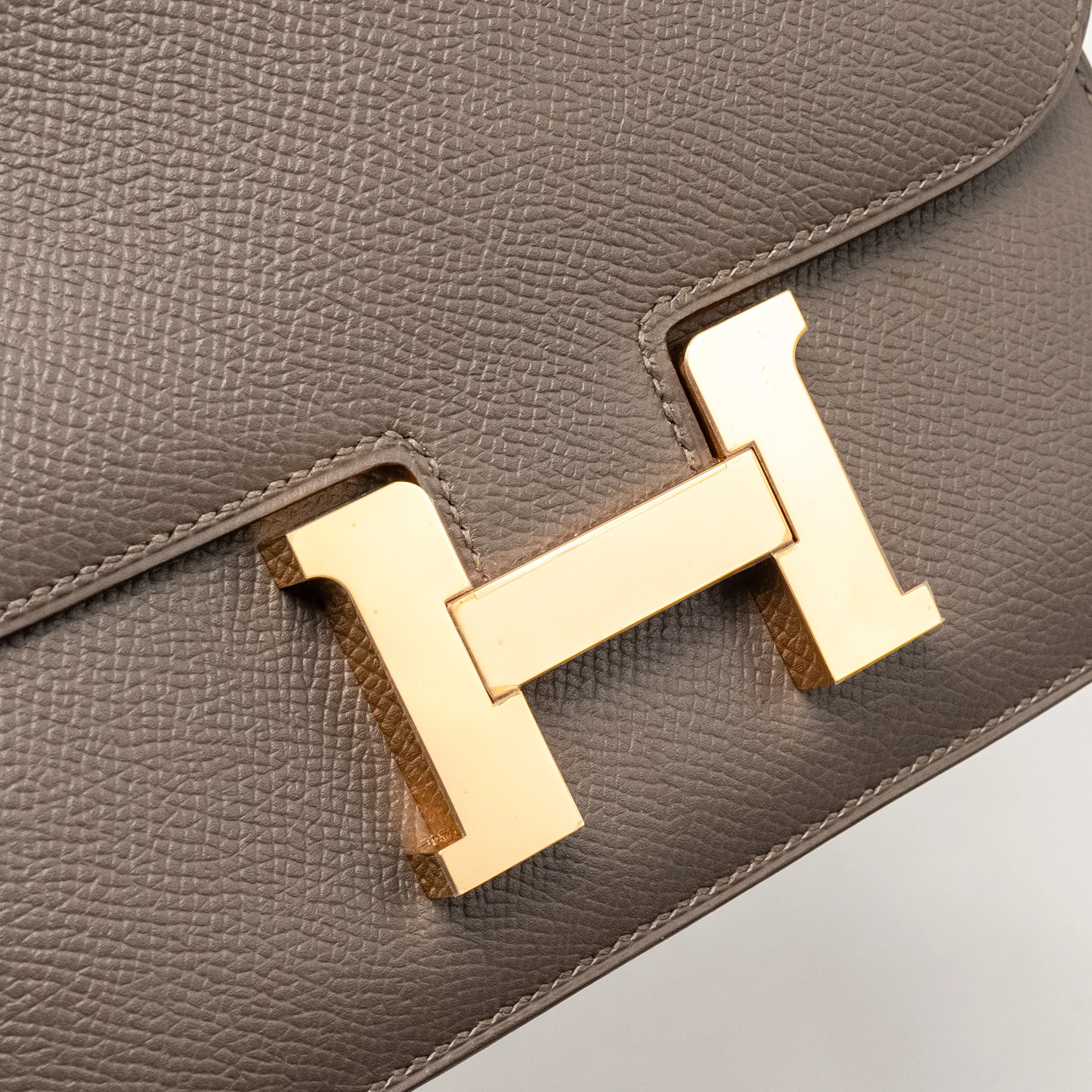 Hermes Mini Constance Epsom Gris Etain RGHW Stamp C - Image 12