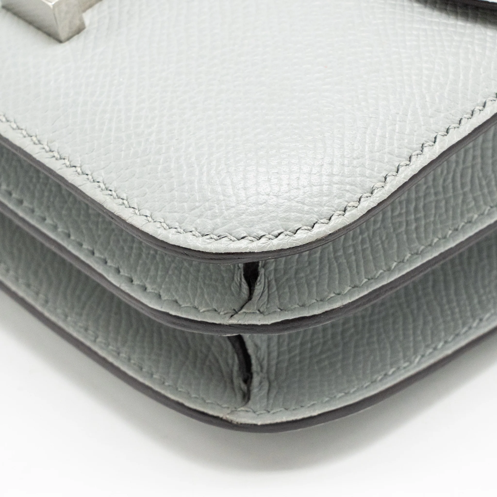 Hermes Mini Constance Epsom Gris Mouette SHW Stamp C - Image 10