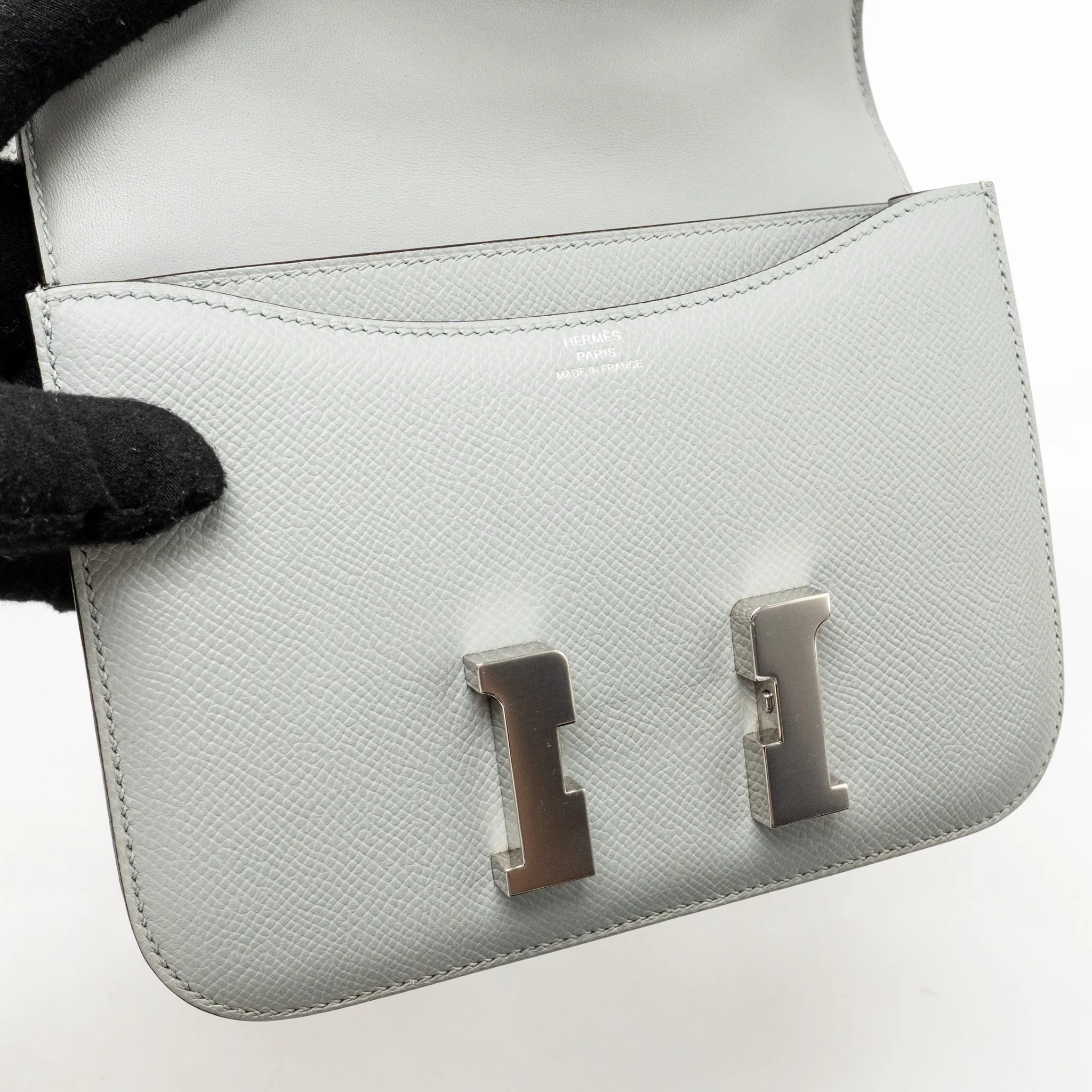 Hermes Mini Constance Epsom Gris Mouette SHW Stamp C - Image 15