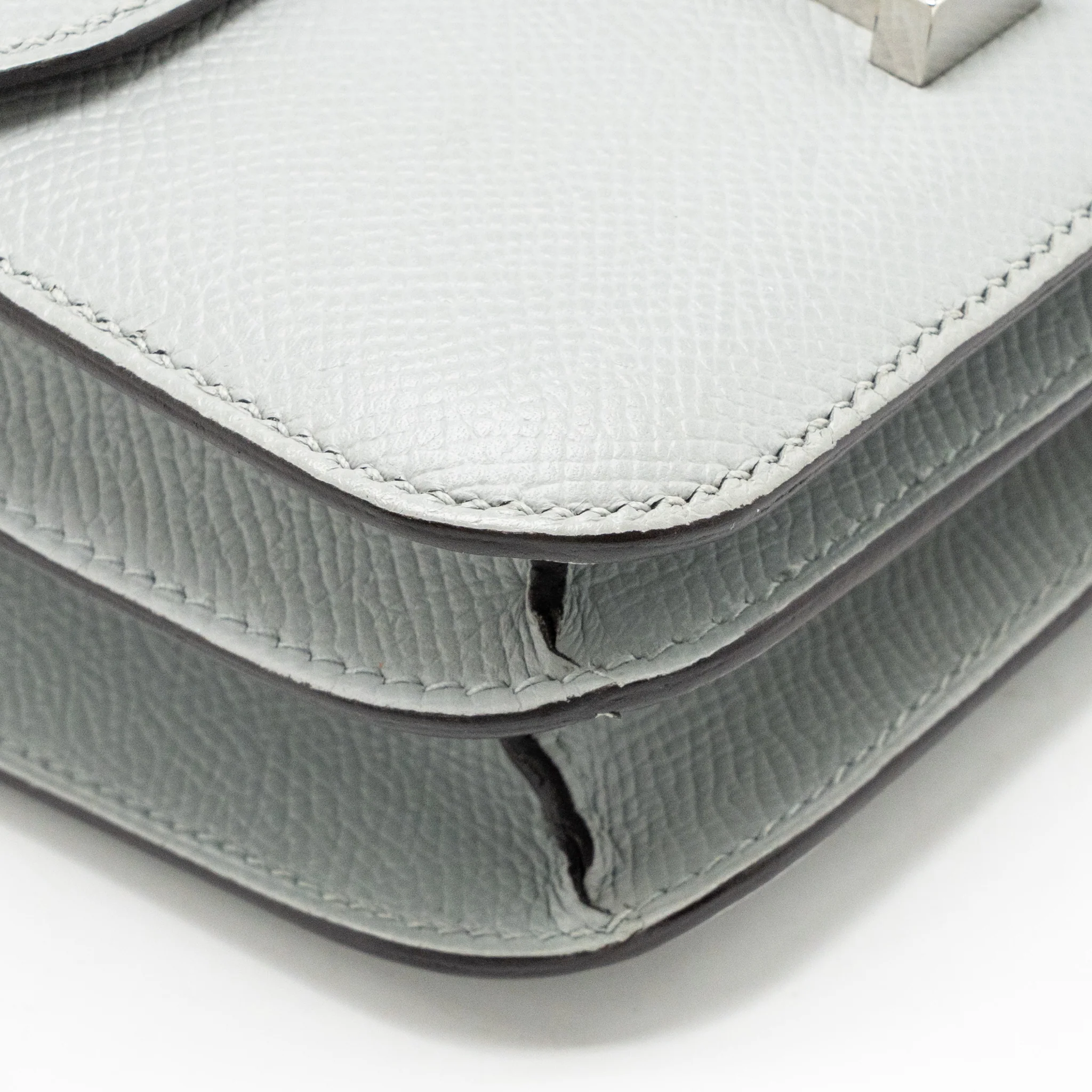 Hermes Mini Constance Epsom Gris Mouette SHW Stamp C - Image 9