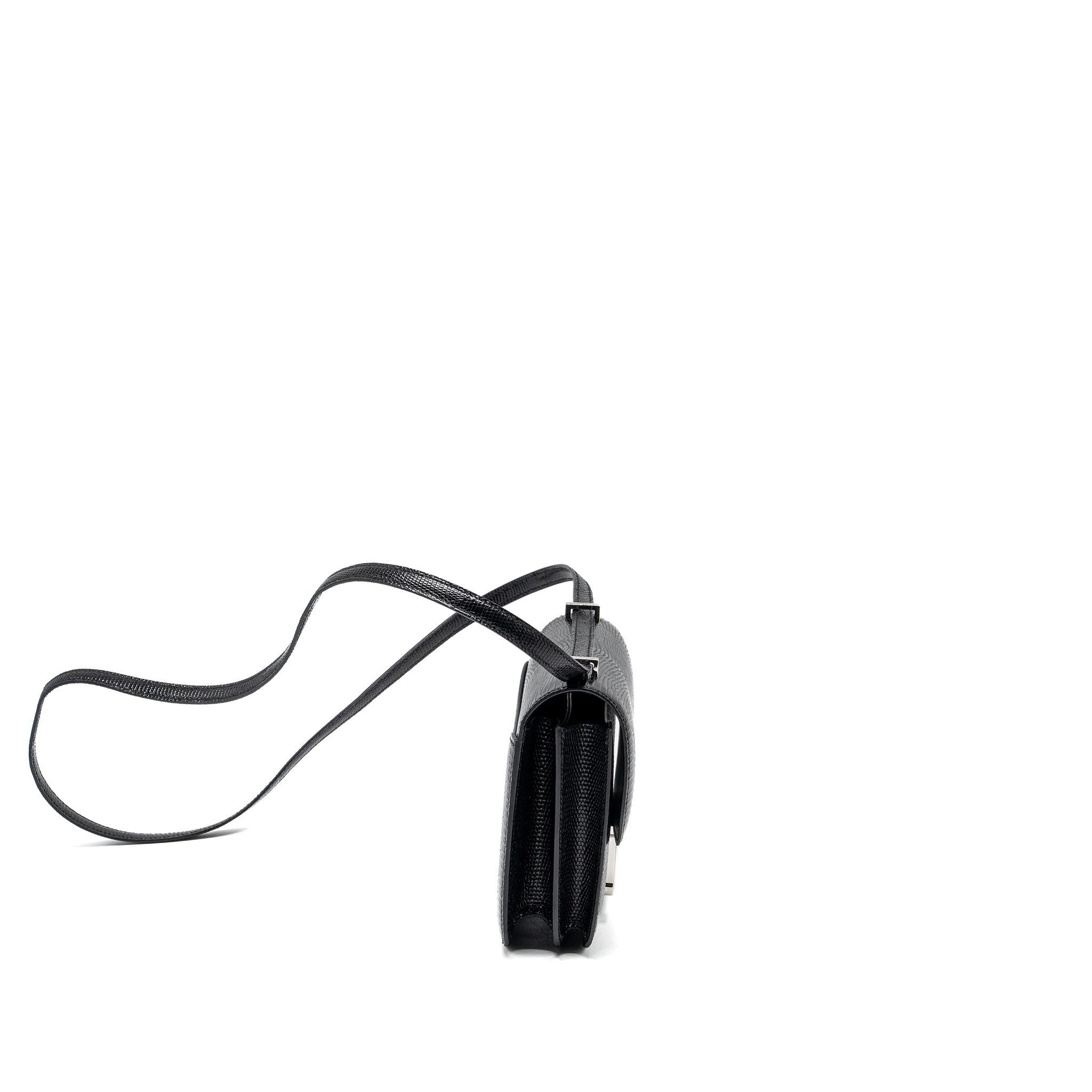 Hermes Mini Constance Lizard Varanus Salvator Black SHW Stamp U - Image 3