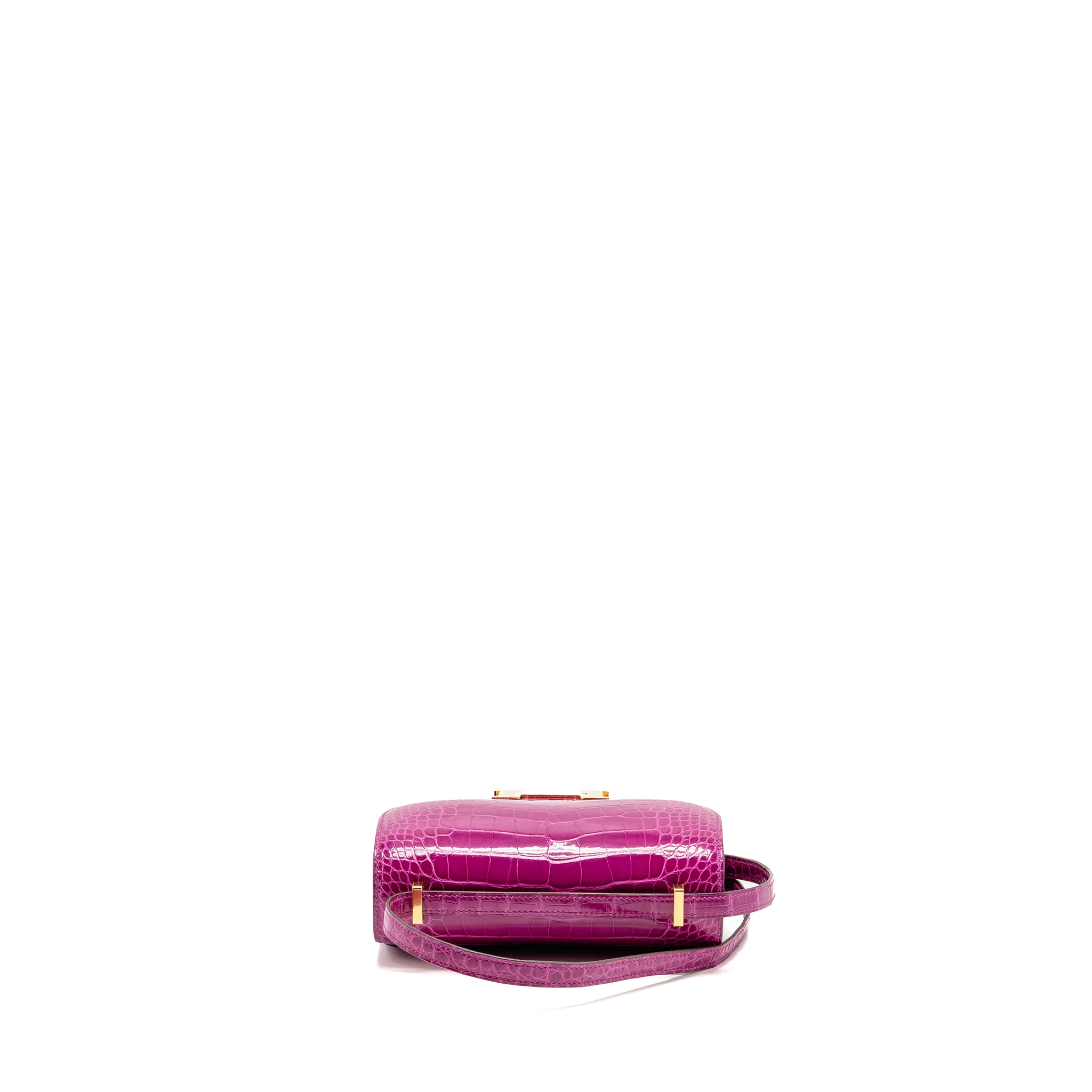 Hermes Mini Constance Shiny Alligator Missippiens J5 Rose Sheheraradez GHW Stamp D - Image 5