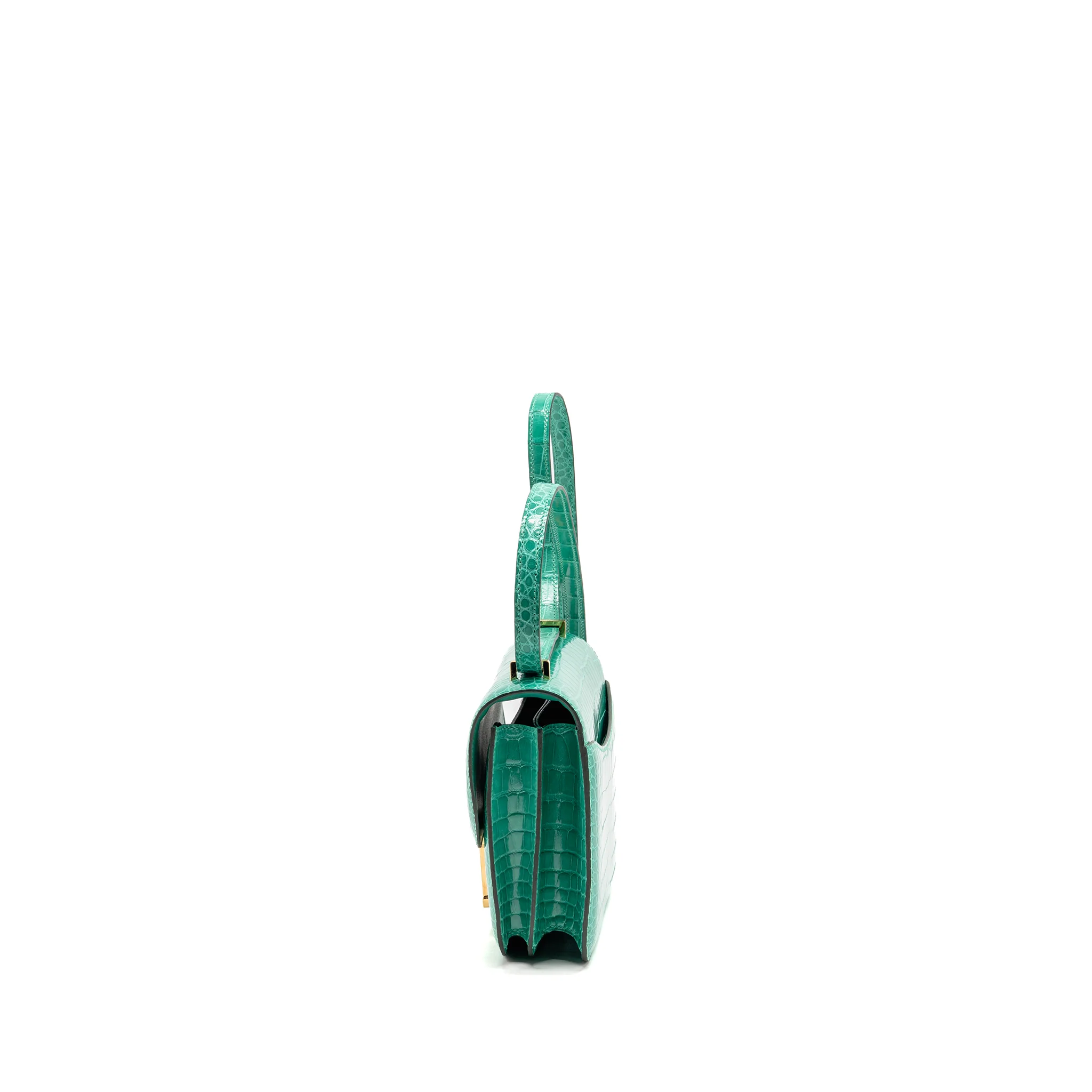 Hermes mini constance shiny alligator mississippiensis vert jade GHW stamp U - Image 4