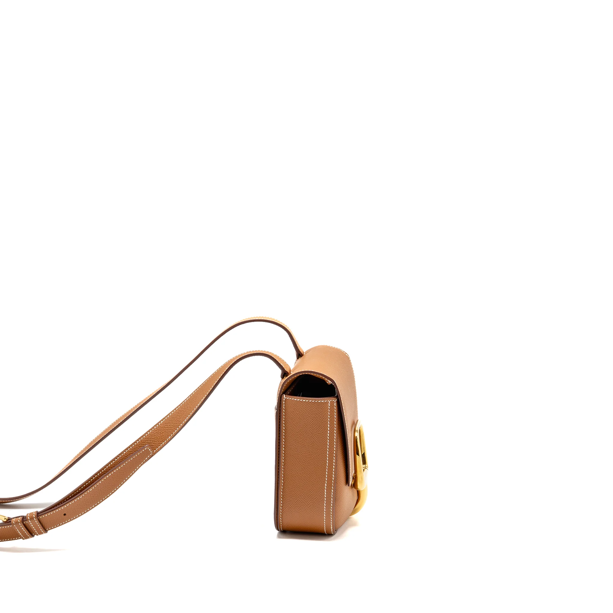 Hermes Mini DELLA CAVALLERIA Epsom Gold GHW Stamp U - Image 3