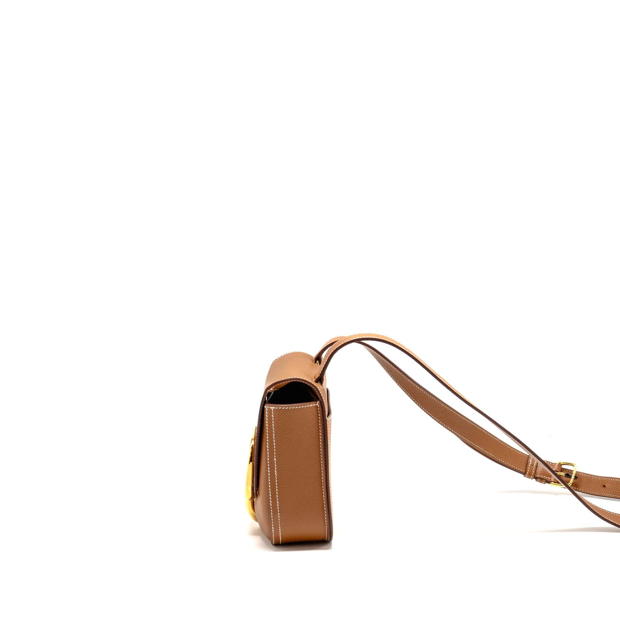 Hermes Mini DELLA CAVALLERIA Epsom Gold GHW Stamp U - Image 4