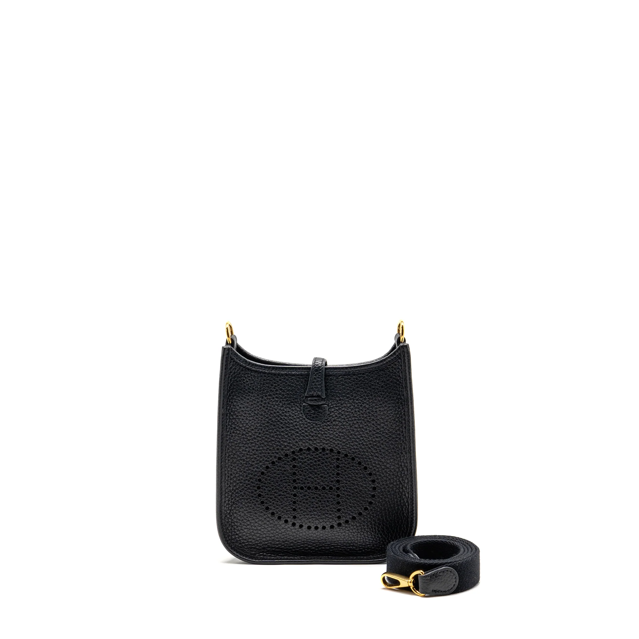Hermes Mini Evelyne Clemence Black GHW Stamp Z