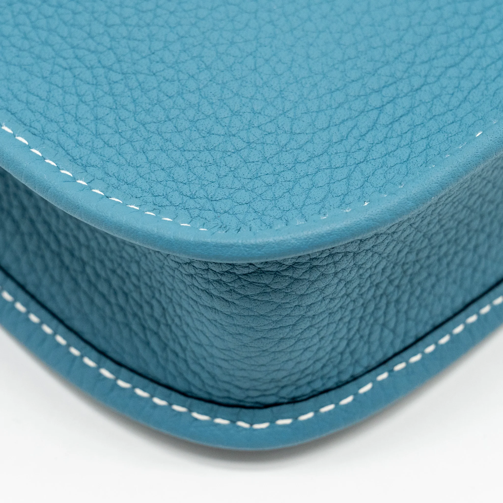 Hermes Mini Evelyne Clemence New Blue Jean SHW Stamp W - Image 11