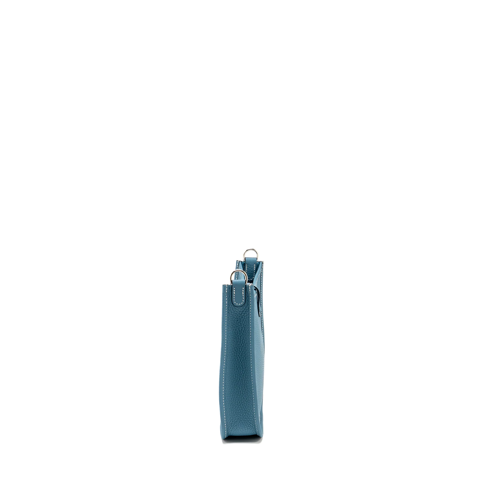 Hermes Mini Evelyne Clemence New Blue Jean SHW Stamp W - Image 3