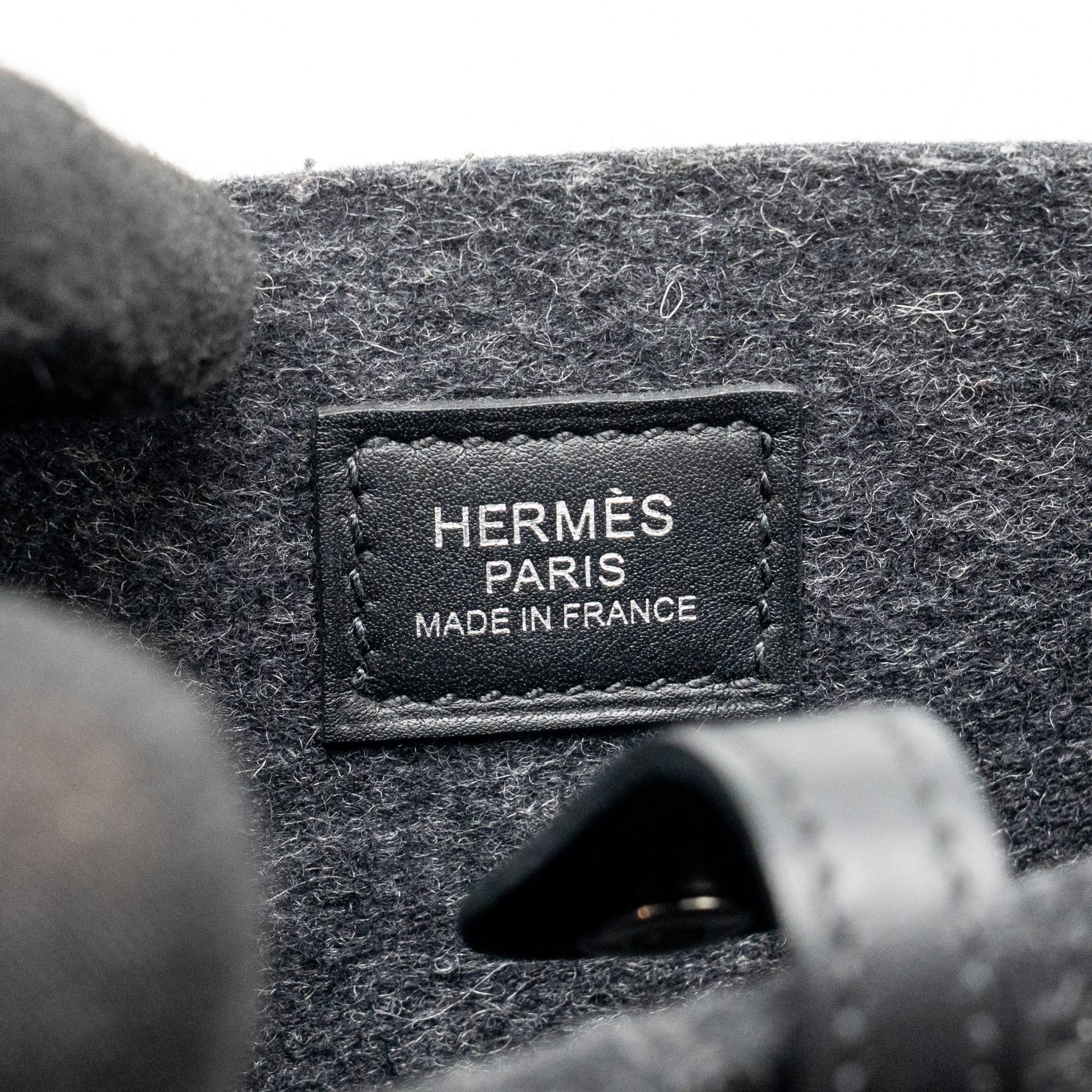 Hermes Mini Evelyne Feutre/Swift/Sangle Wool Graphite/Black SHW Stamp U - Image 14