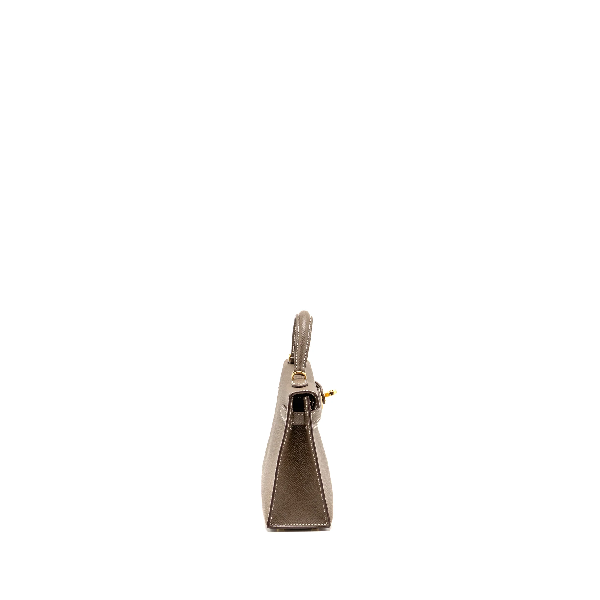 Hermes Mini Kelly Epsom Etoupe GHW Stamp U - Image 3