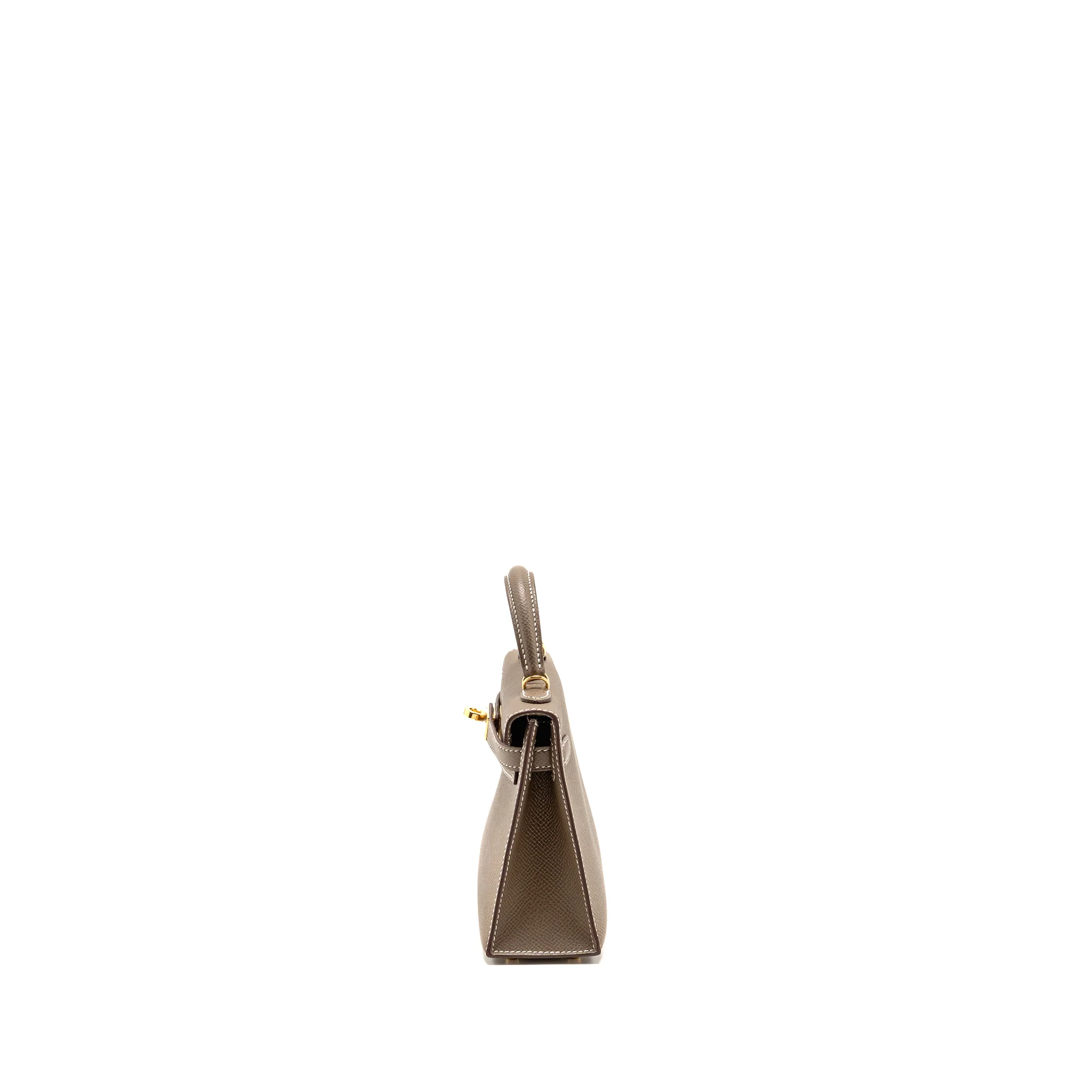 Hermes Mini Kelly Epsom Etoupe GHW Stamp U - Image 4