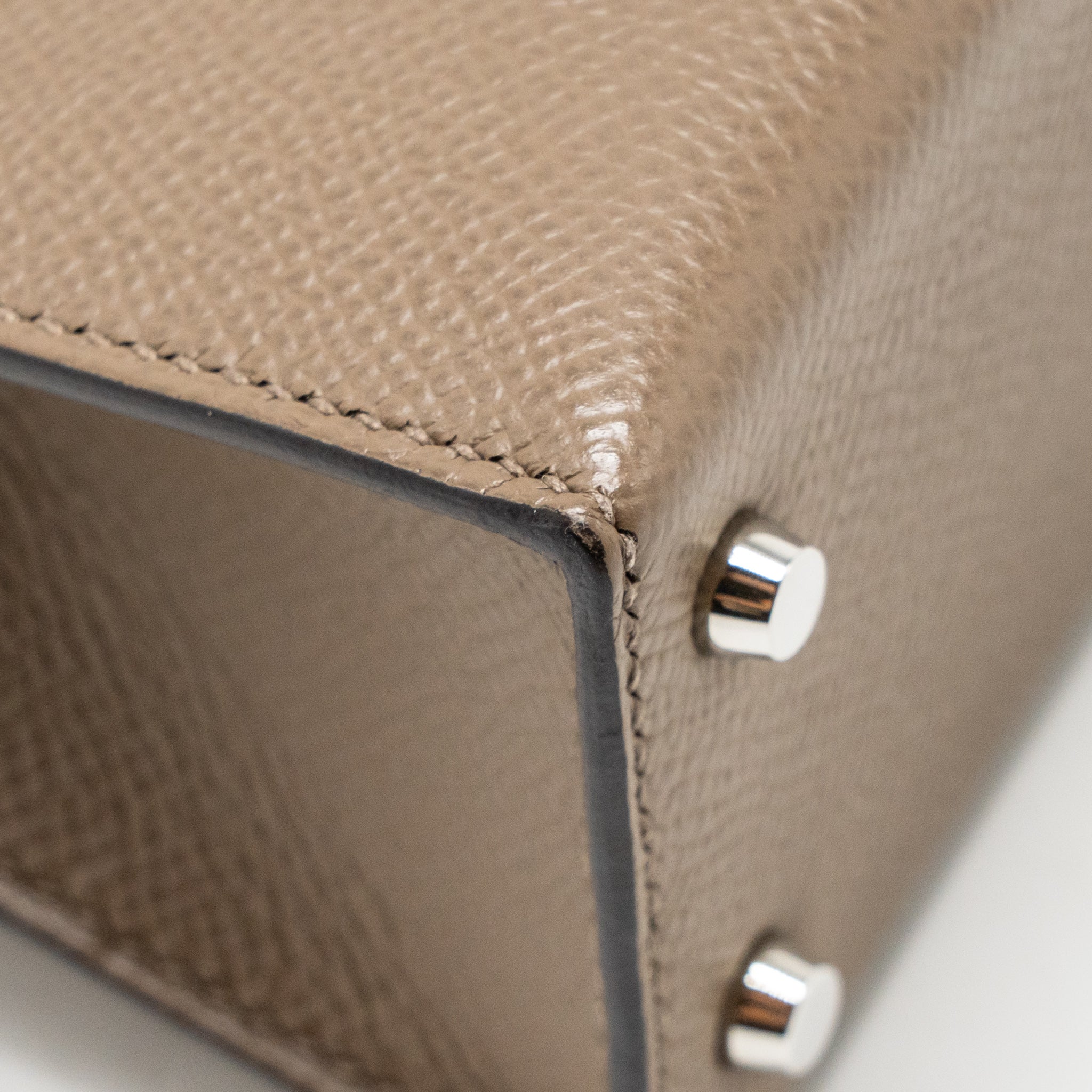 Hermes Mini Kelly II Epsom Etoupe/ Alezan/ Biscuit SHW Stamp Z - Image 11