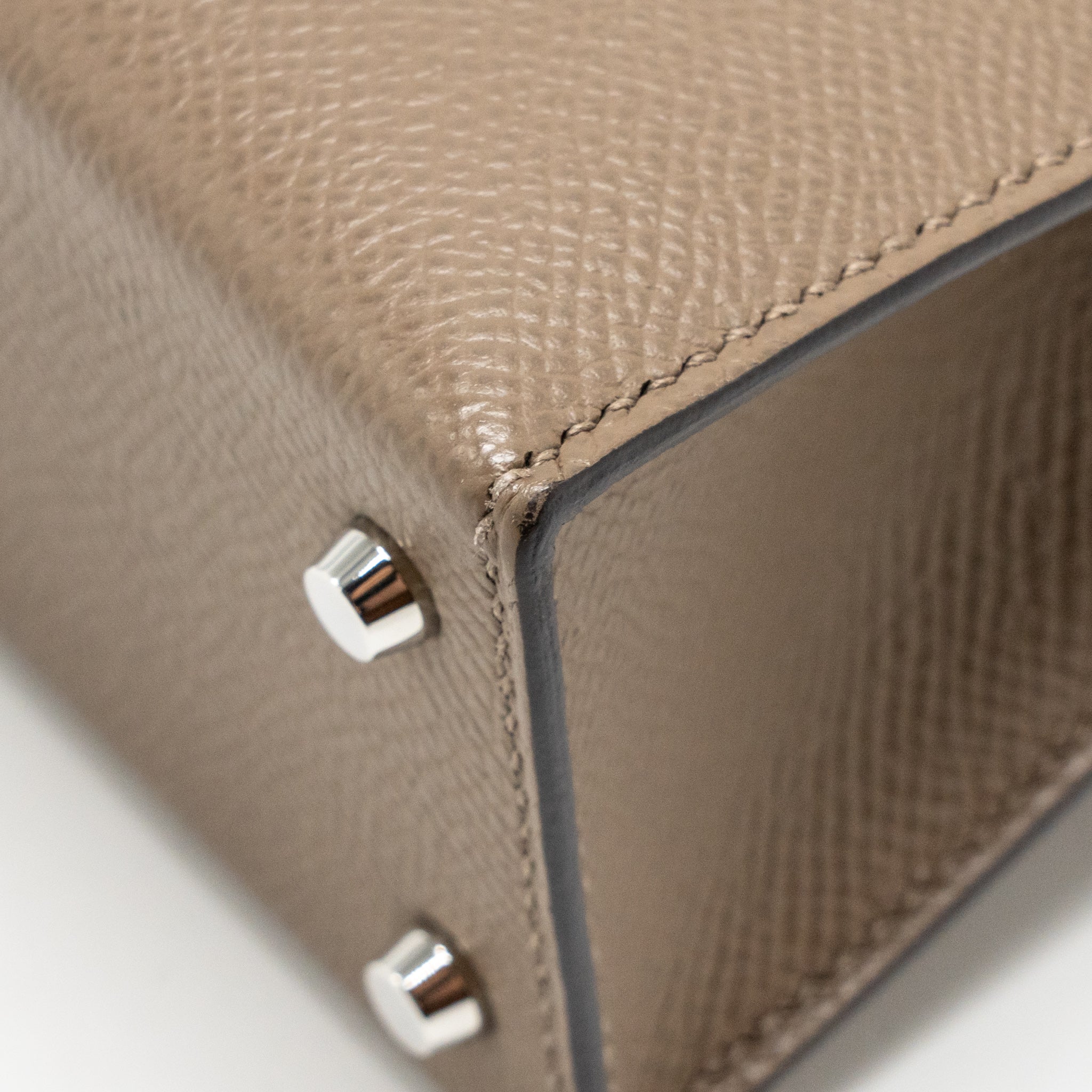 Hermes Mini Kelly II Epsom Etoupe/ Alezan/ Biscuit SHW Stamp Z - Image 12