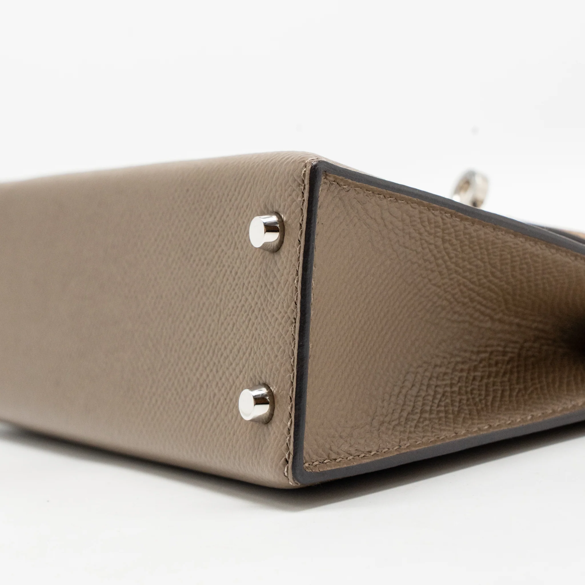 Hermes Mini Kelly II Epsom Etoupe/ Alezan/ Biscuit SHW Stamp Z - Image 8