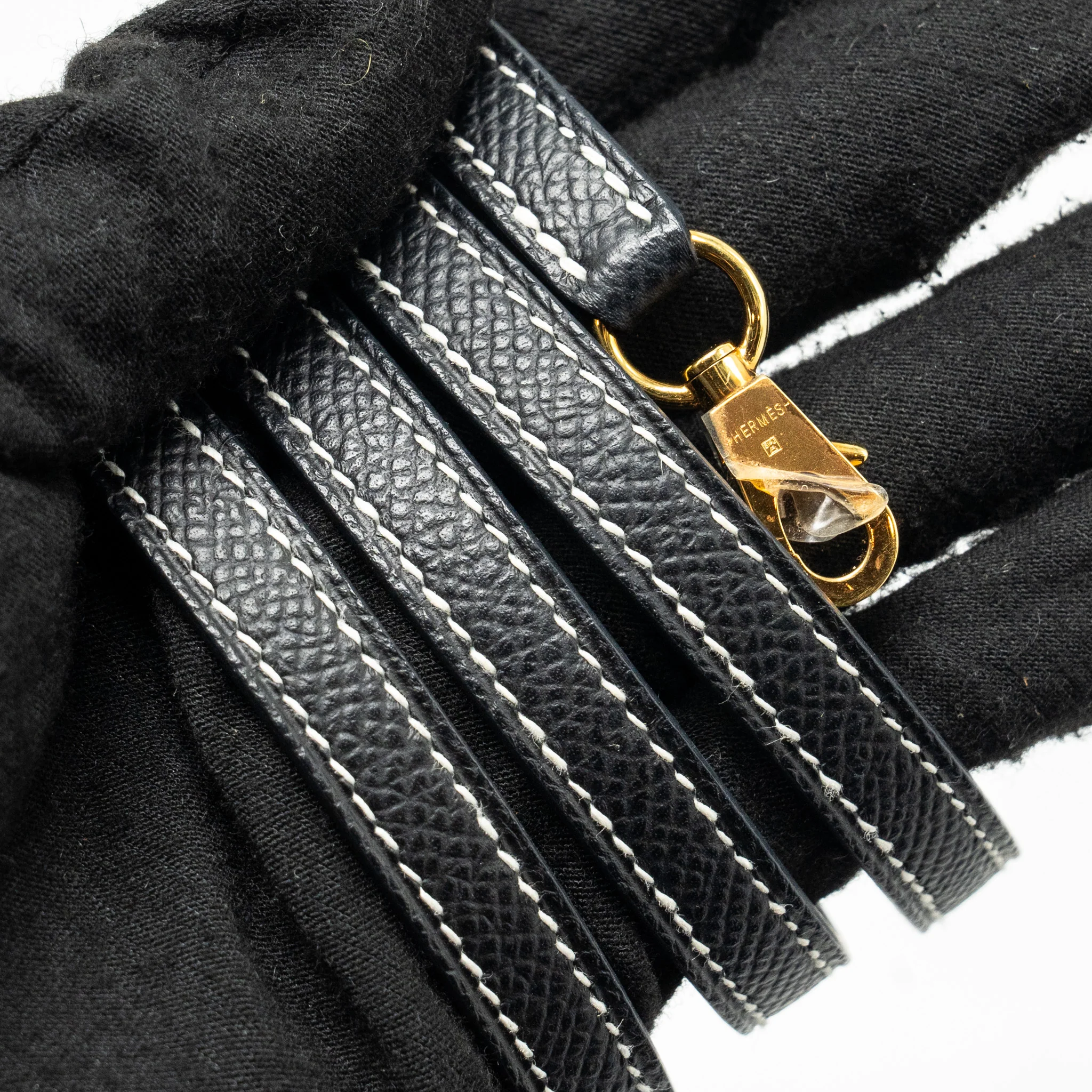 Hermes Mini Kelly Special Order Epsom Nata/Black GHW Stamp U - Image 18