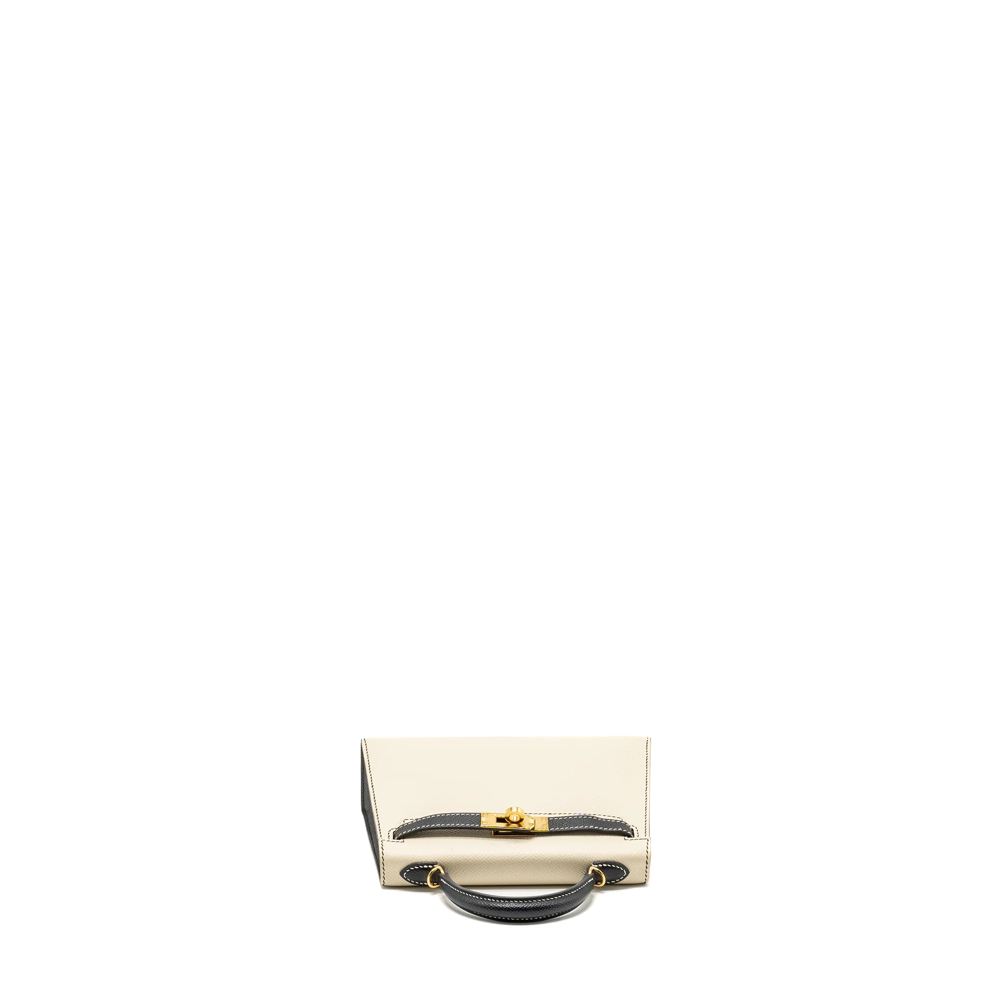 Hermes Mini Kelly Special Order Epsom Nata/Black GHW Stamp U - Image 5