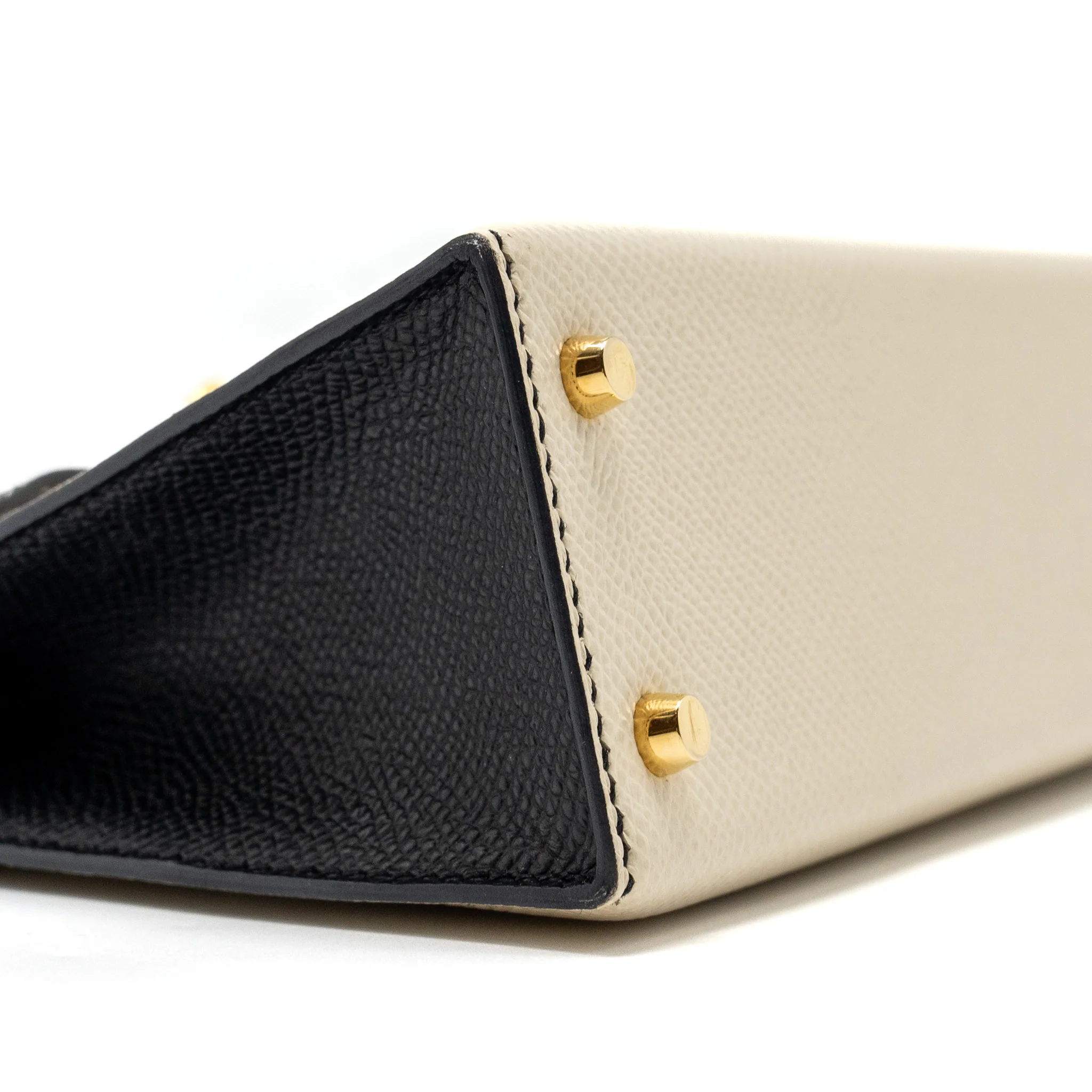 Hermes Mini Kelly Special Order Epsom Nata/Black GHW Stamp U - Image 7