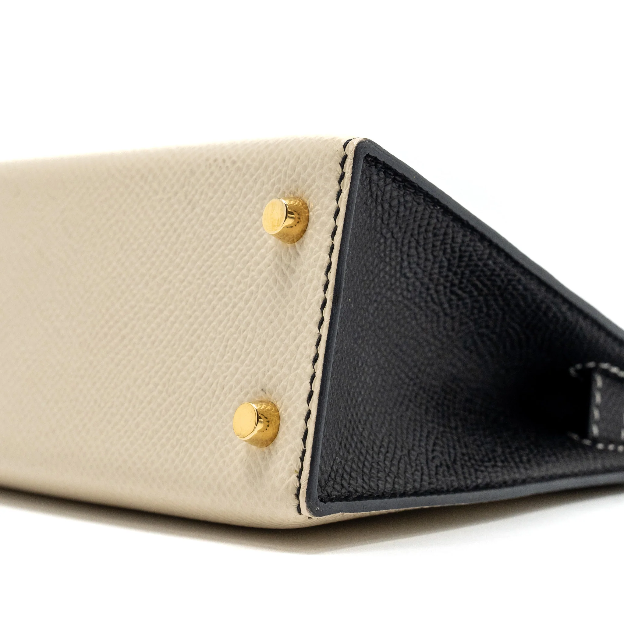 Hermes Mini Kelly Special Order Epsom Nata/Black GHW Stamp U - Image 8