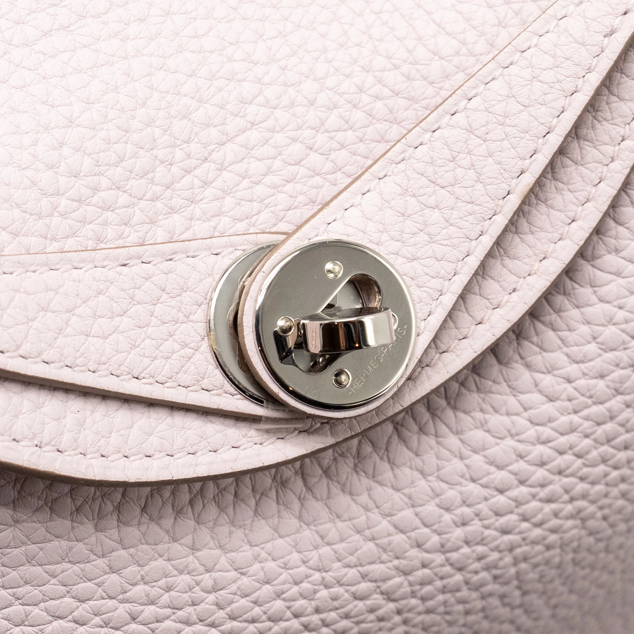Hermes Mini Lindy clemence Mauve Pale SHW Stamp W - Image 14