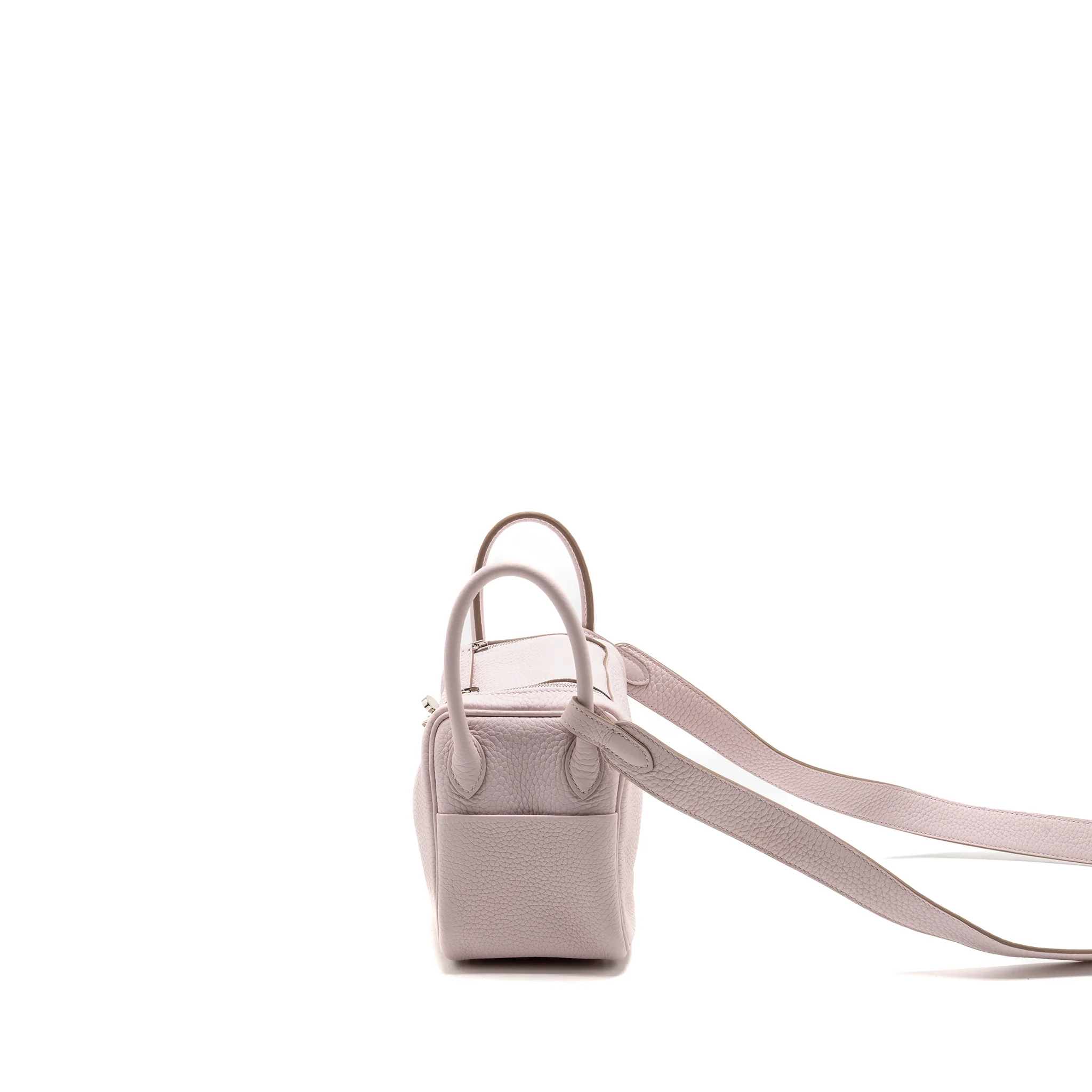 Hermes Mini Lindy clemence Mauve Pale SHW Stamp W - Image 4