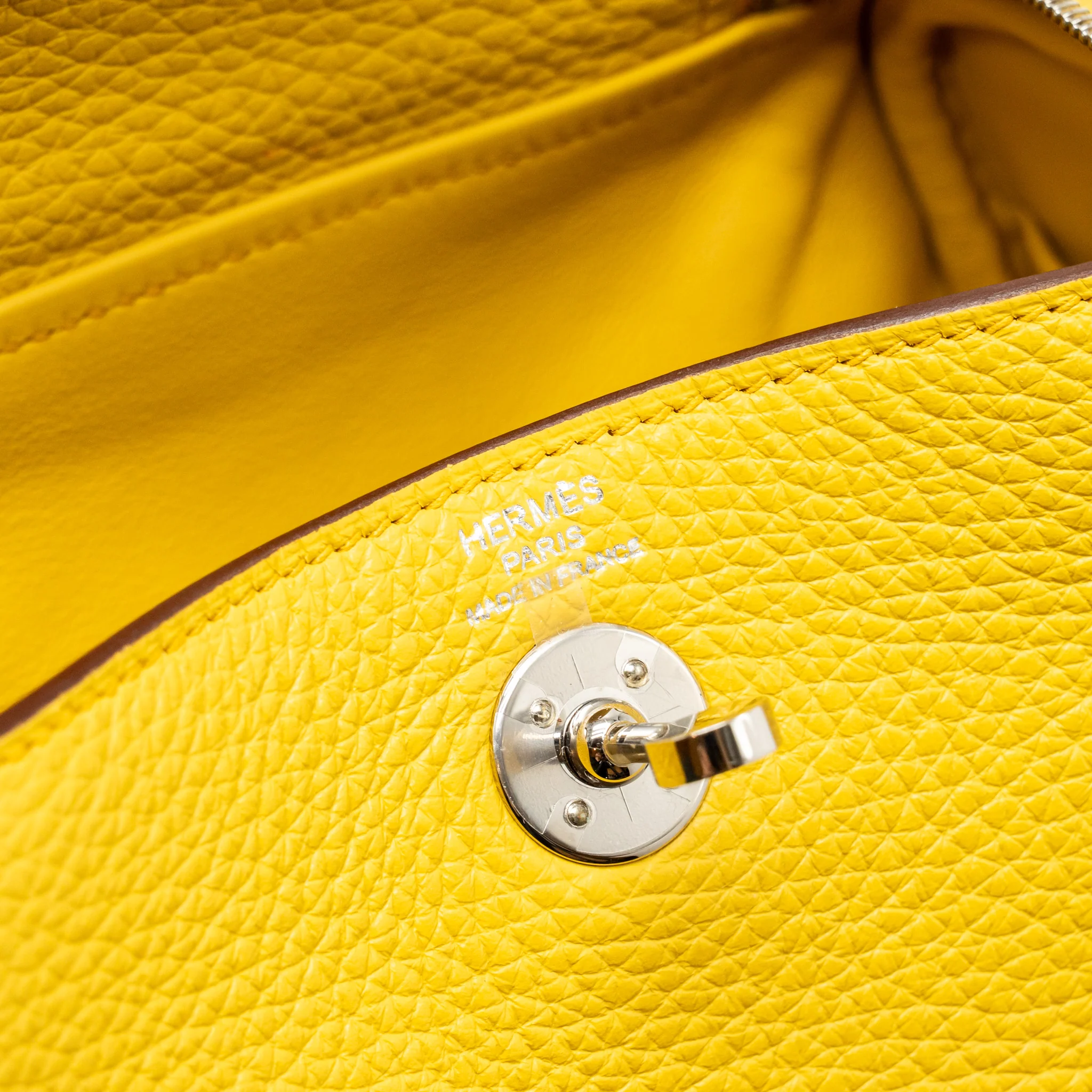 Hermes Mini Lindy Clemence B4 Sun SHW Stamp B - Image 15