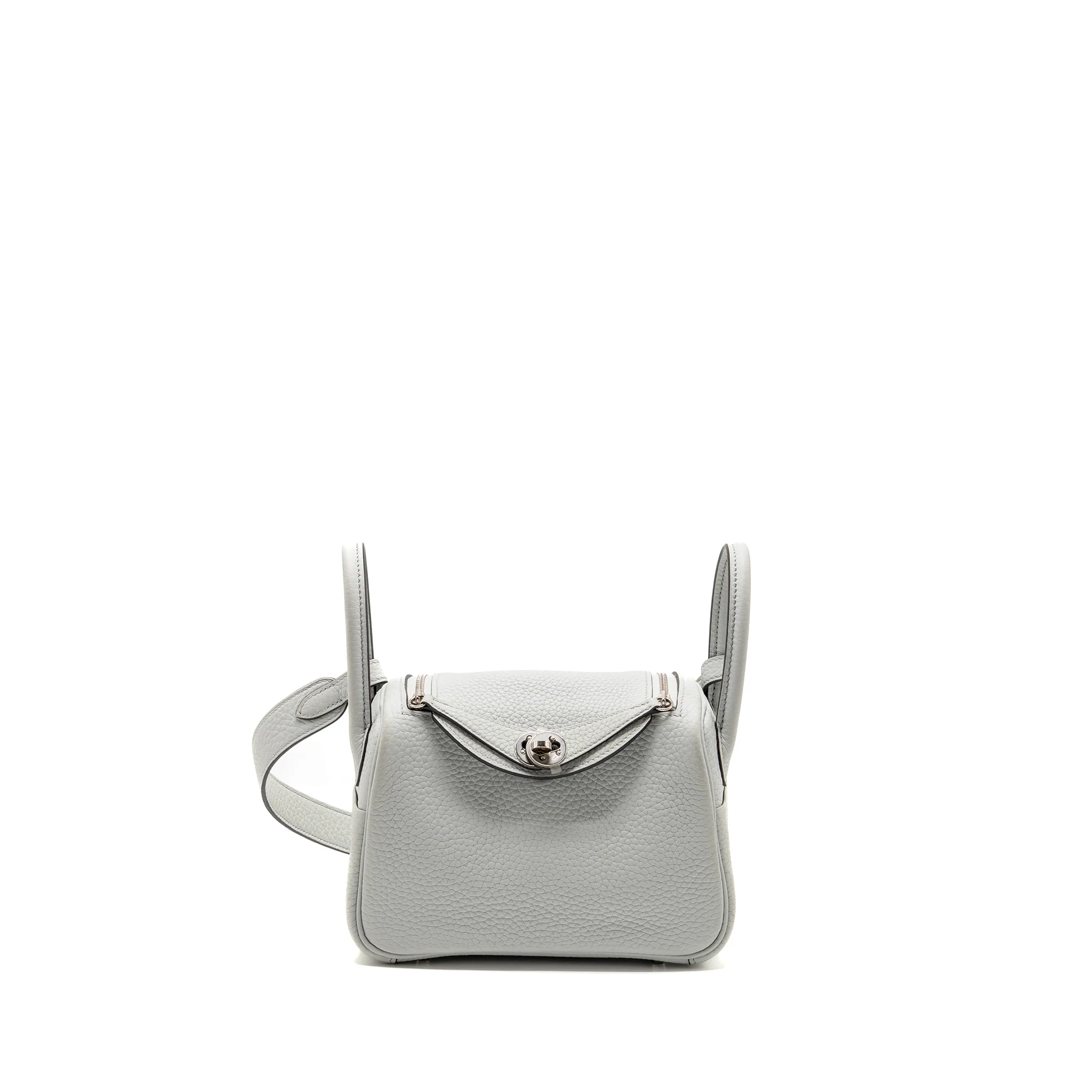 Hermes Mini Lindy clemence blue pale SHW stamp B