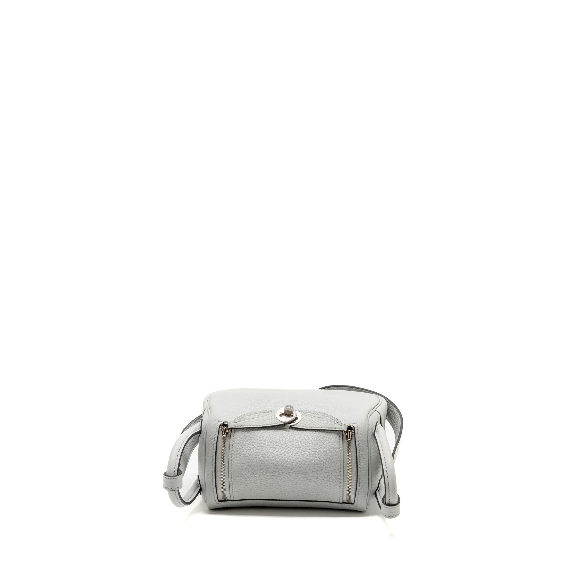 Hermes Mini Lindy clemence blue pale SHW stamp B - Image 5