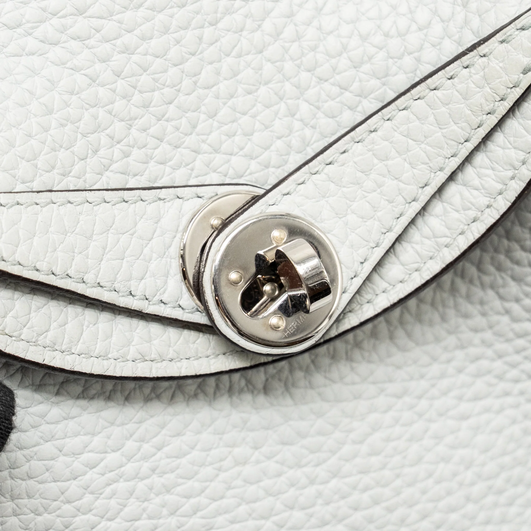 Hermes Mini Lindy Clemence blue pale SHW stamp U - Image 13