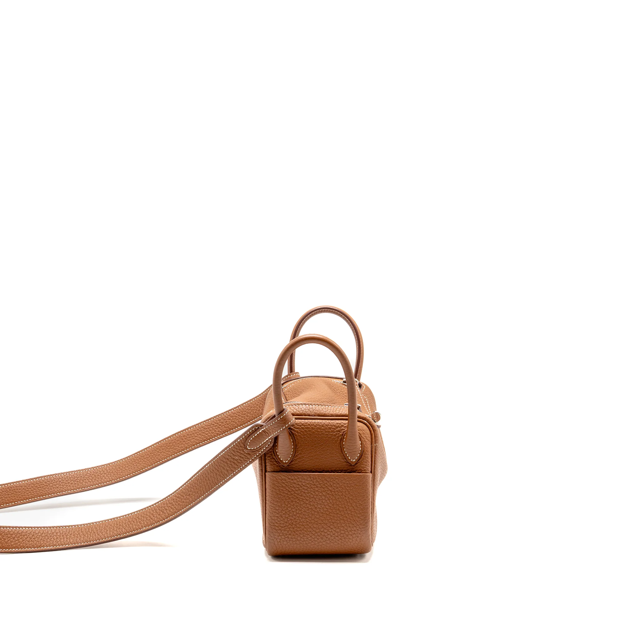 Hermes Mini Lindy Clemence GOLD SHW Stamp U - Image 3