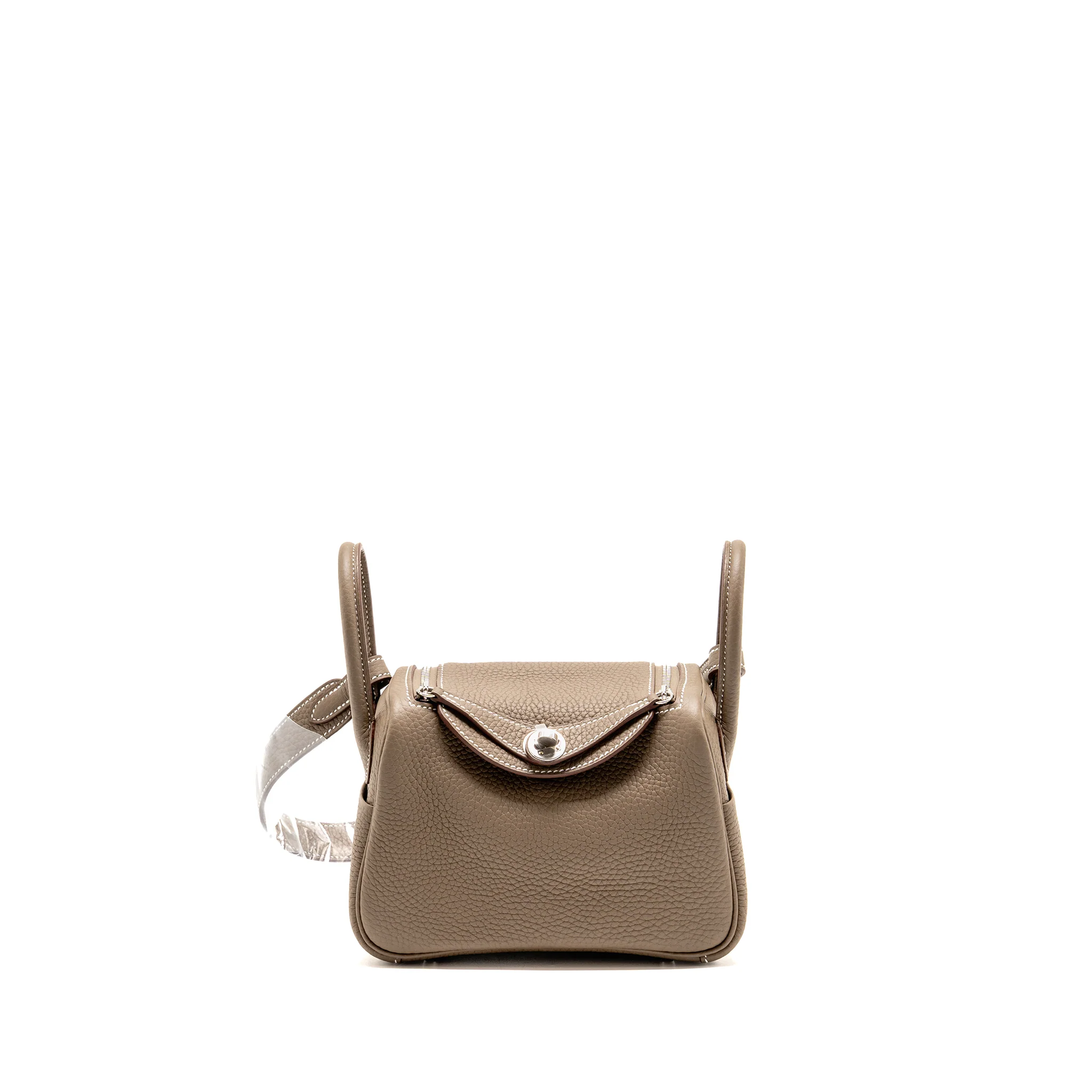 Hermes mini lindy II clemence etoupe SHW stamp G