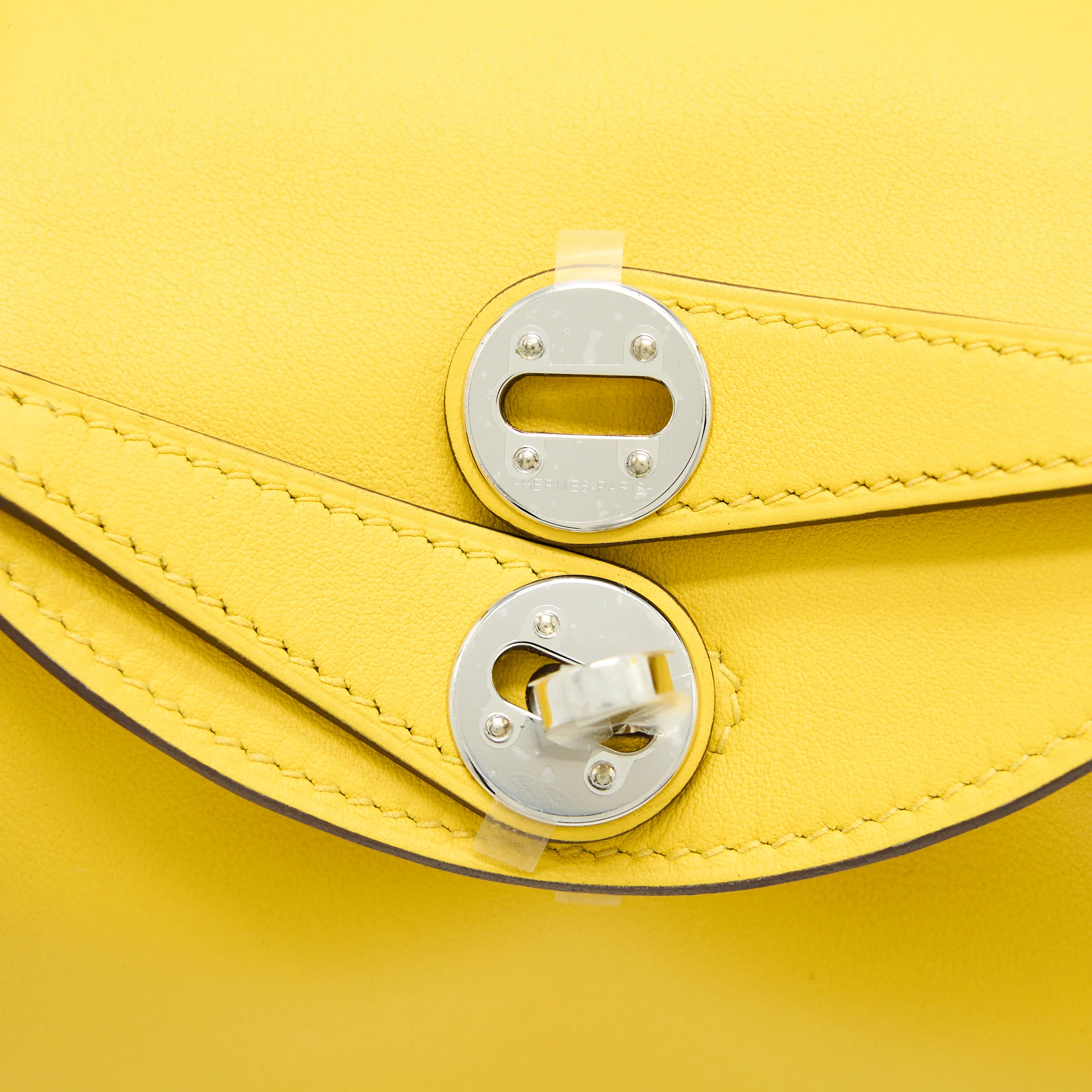 Hermes Mini Lindy Swift 9O Jaune De Naples SHW Stamp U - Image 7