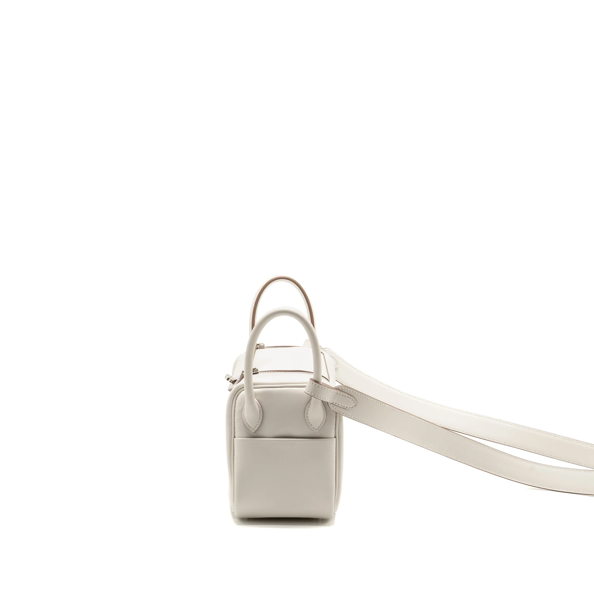 Hermes Mini Lindy Swift gris pale / gris Meyer SHW stamp B - Image 4